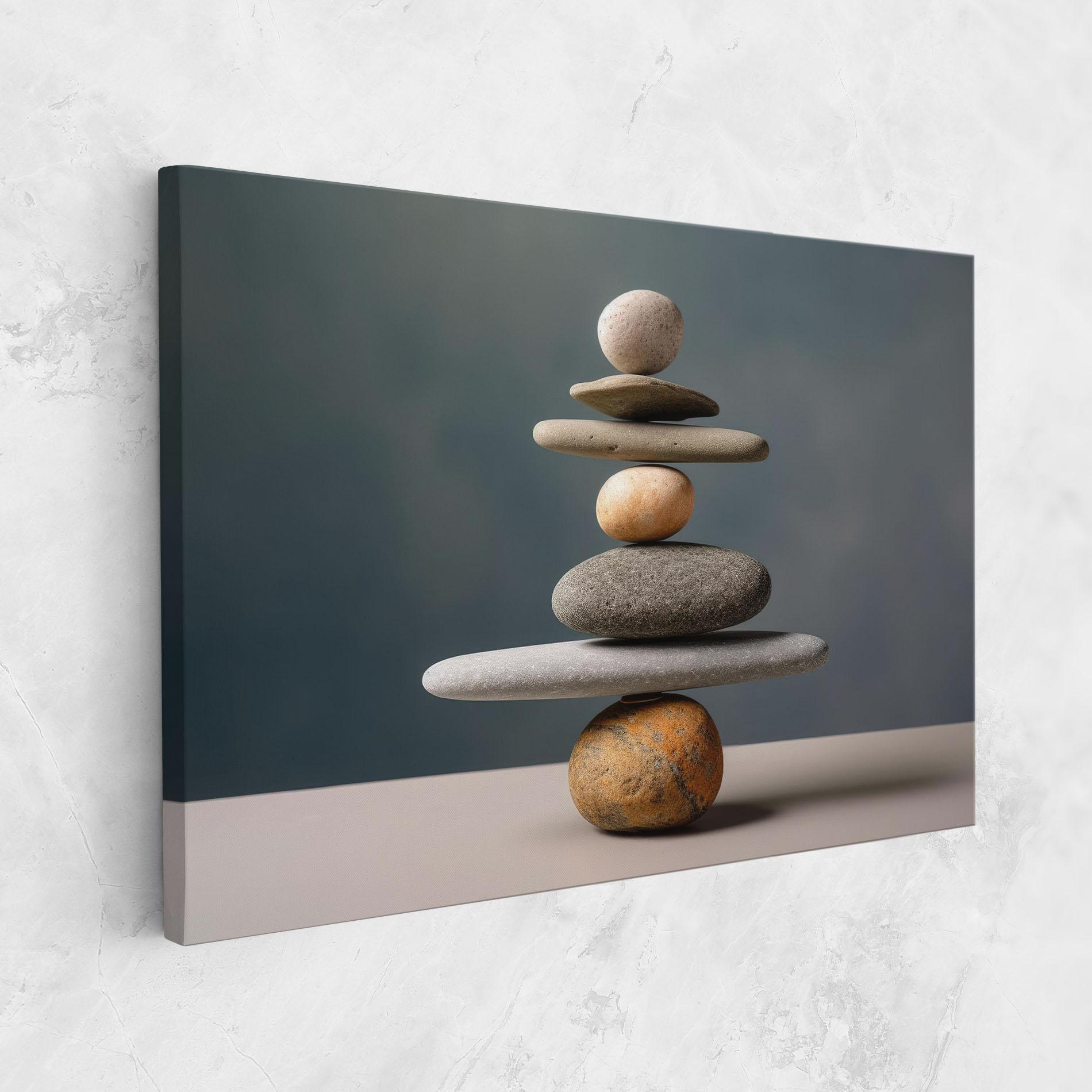 Картина на платно Balance Pebbles Pyramid mockup 1