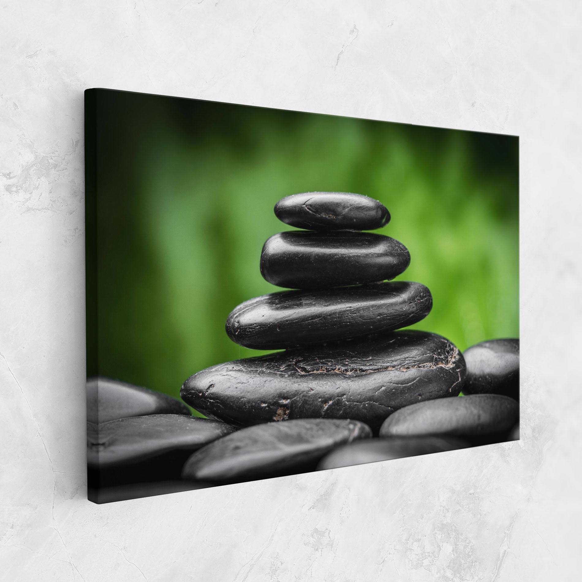 Картина на платно Black Stone Meditation mockup 1