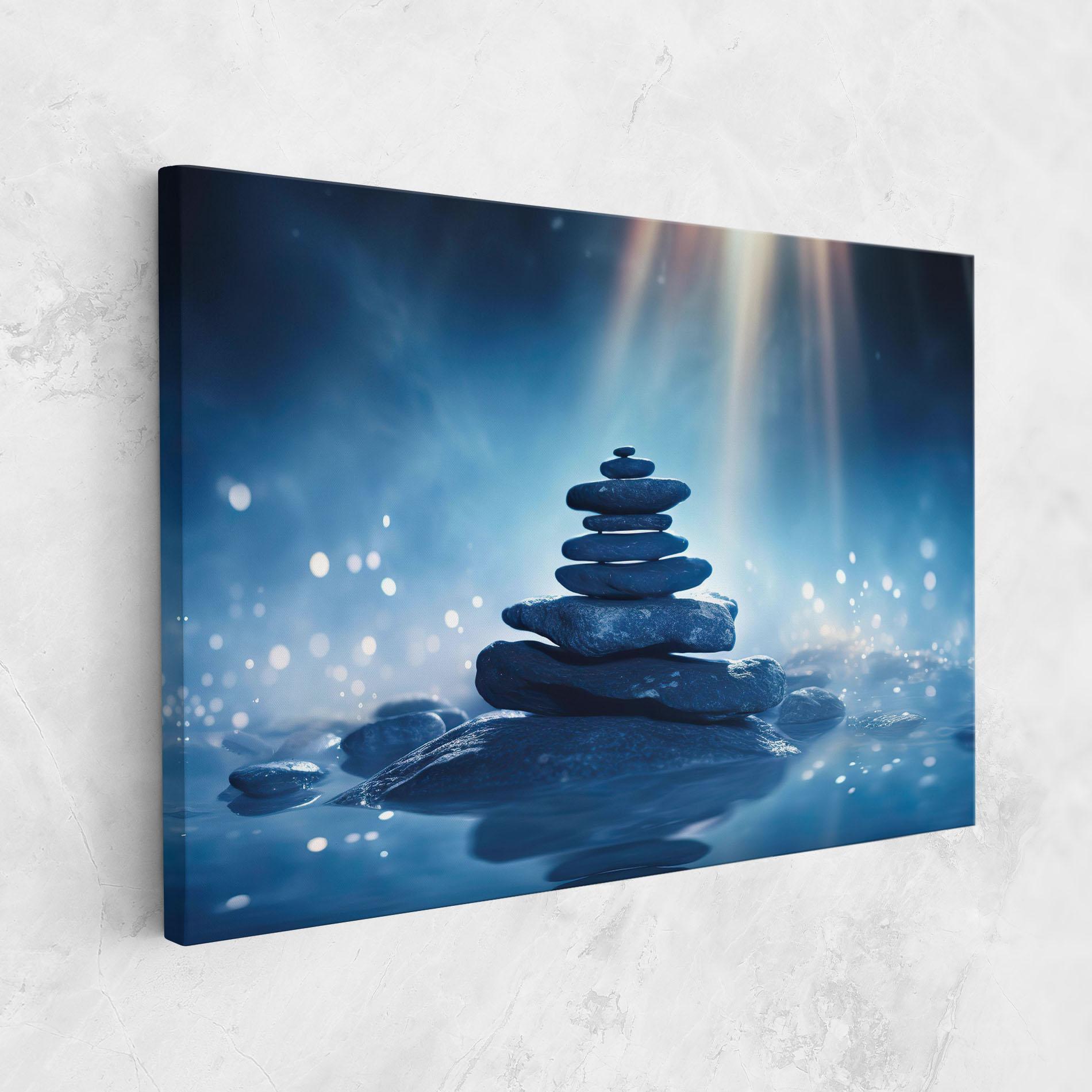 Картина на платно Blue Light Stone mockup 1