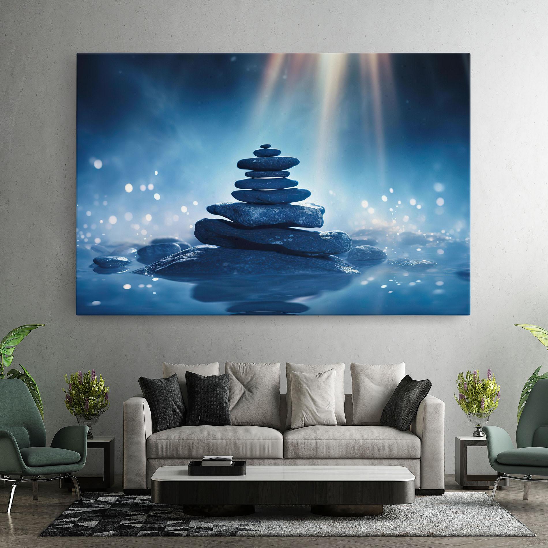 Картина на платно Blue Light Stone mockup 7