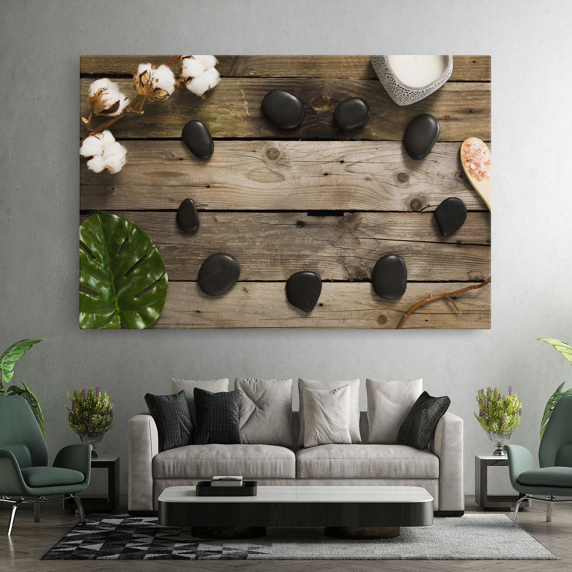 Cotton Flowers Stones mockup 7