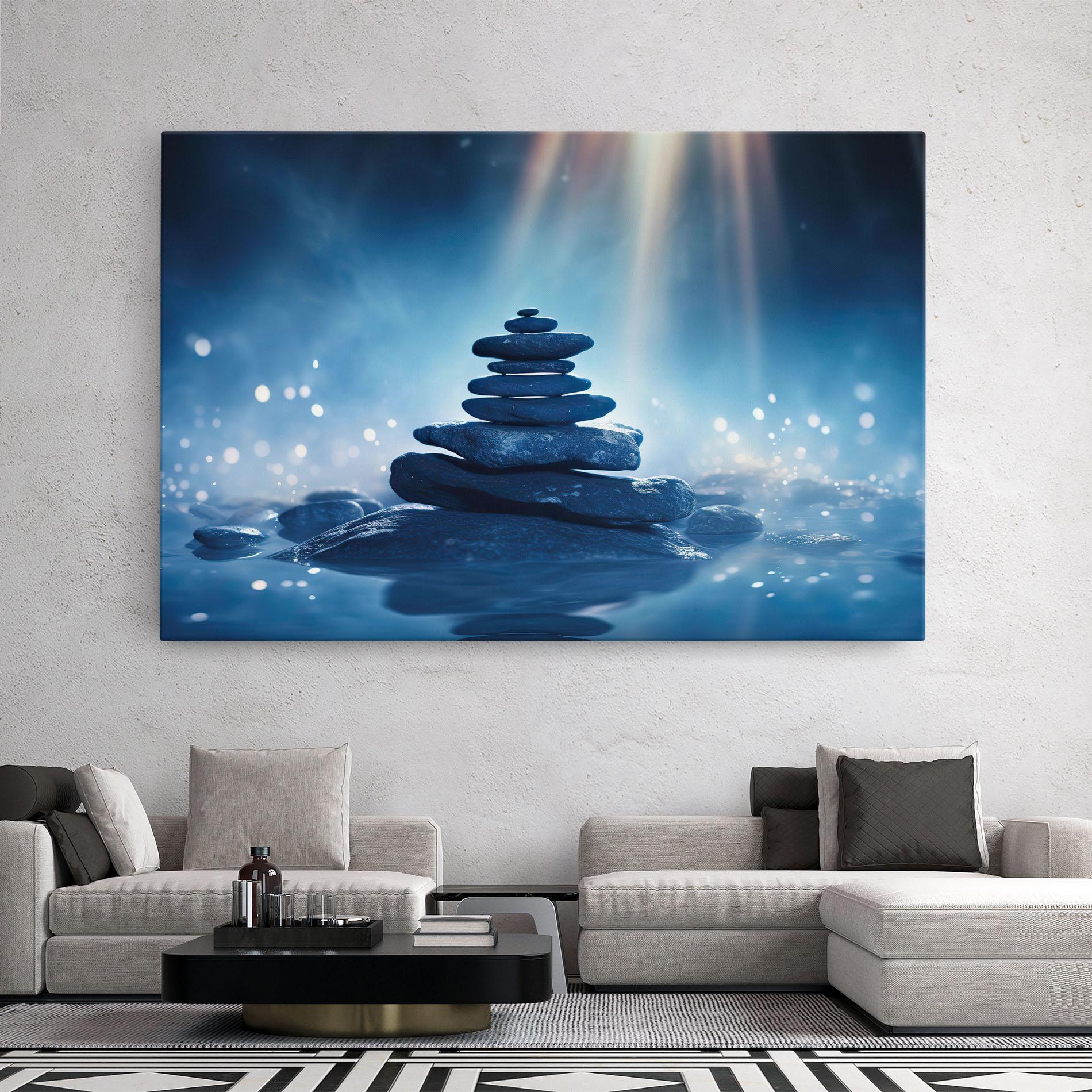 Картина на платно Blue Light Stone mockup 2