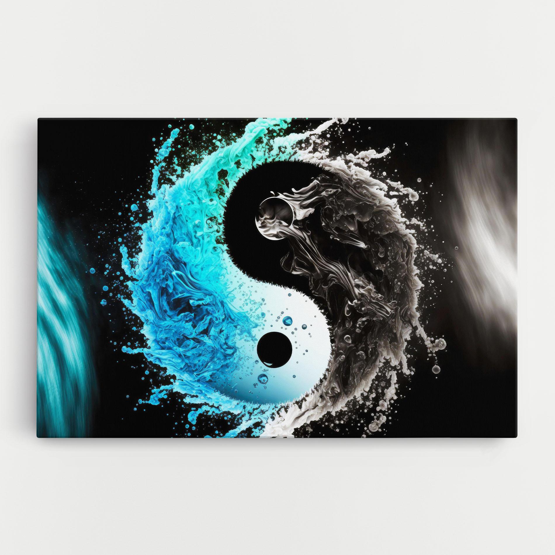 Картина на платно Blue Black Yinyang mockup 0