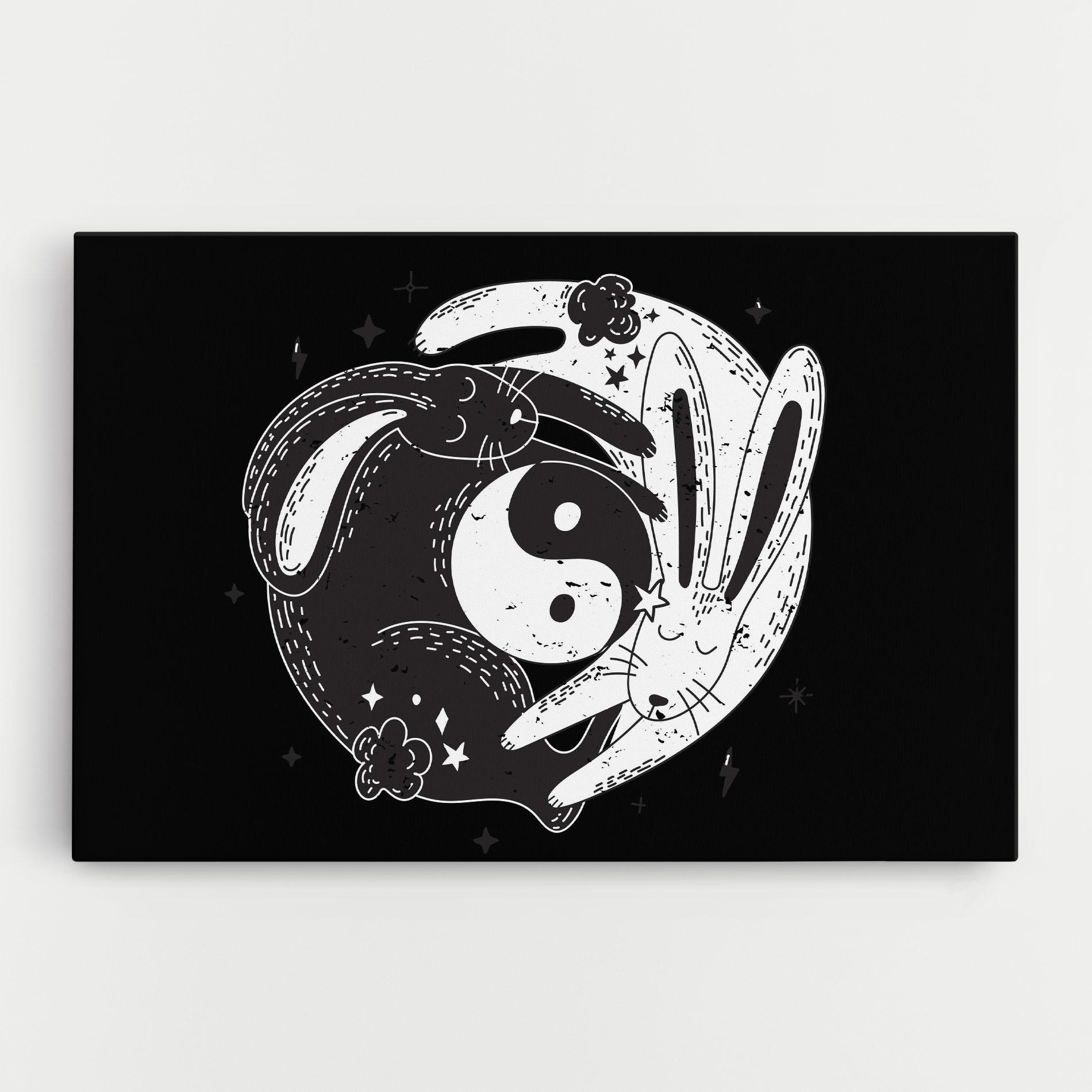 Картина на платно Bunny Yinyang mockup 0