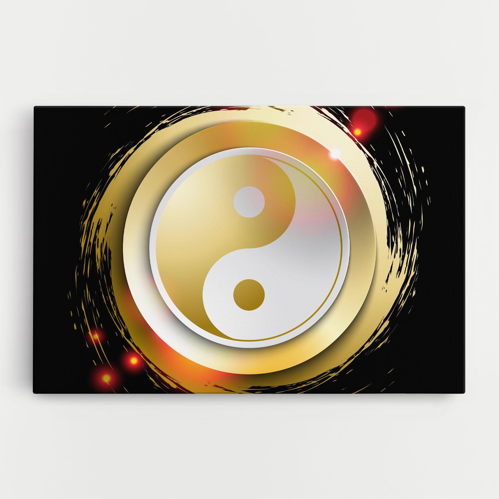 Картина на платно Gold Light Yinyang mockup 0