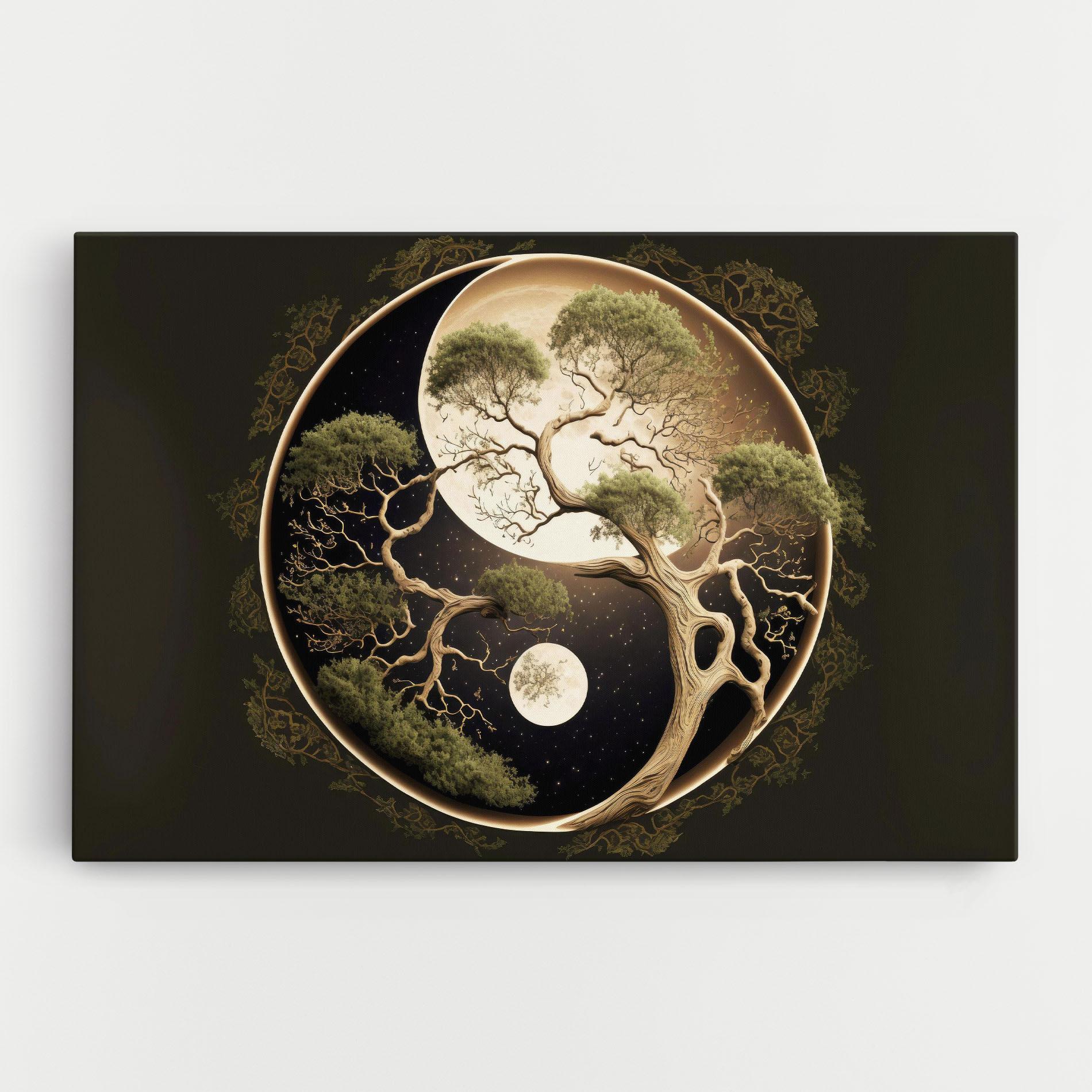 Картина на платно Green Tree Yinyang mockup 0