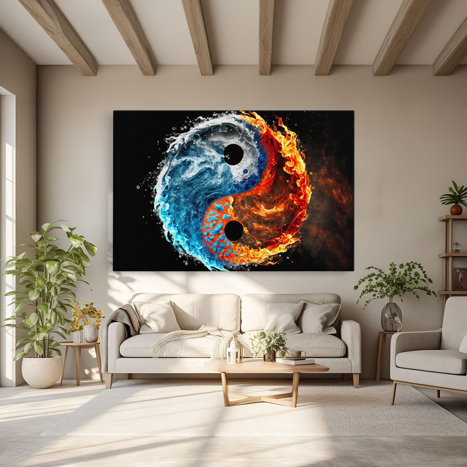 Картина на платно Fire Water Yin Yang mockup 6