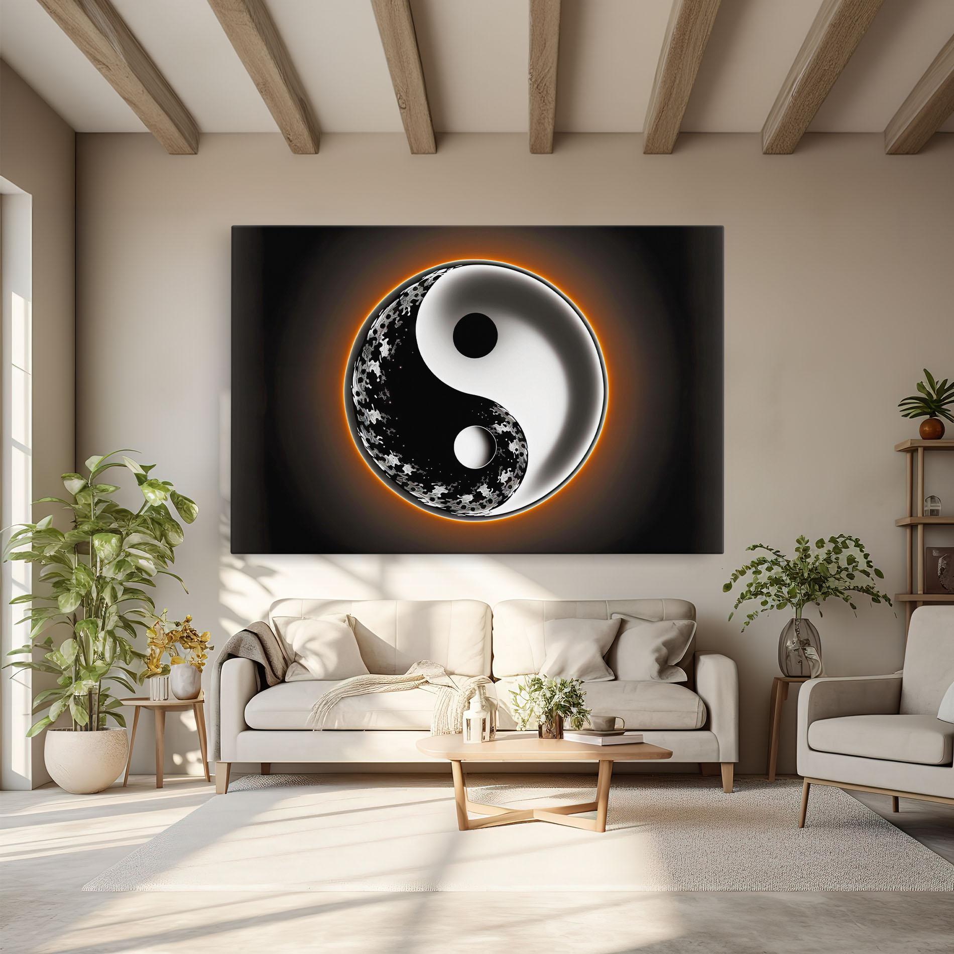 Картина на платно Purple Light Yinyang mockup 6