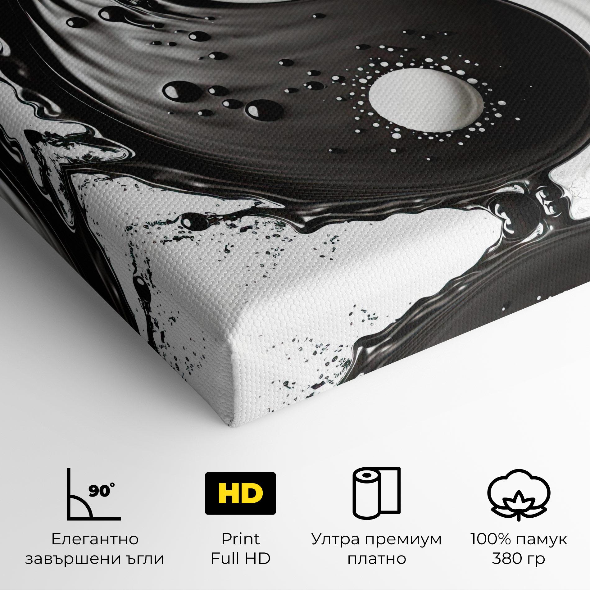 Картина на платно Black Liquid Yinyang mockup 4