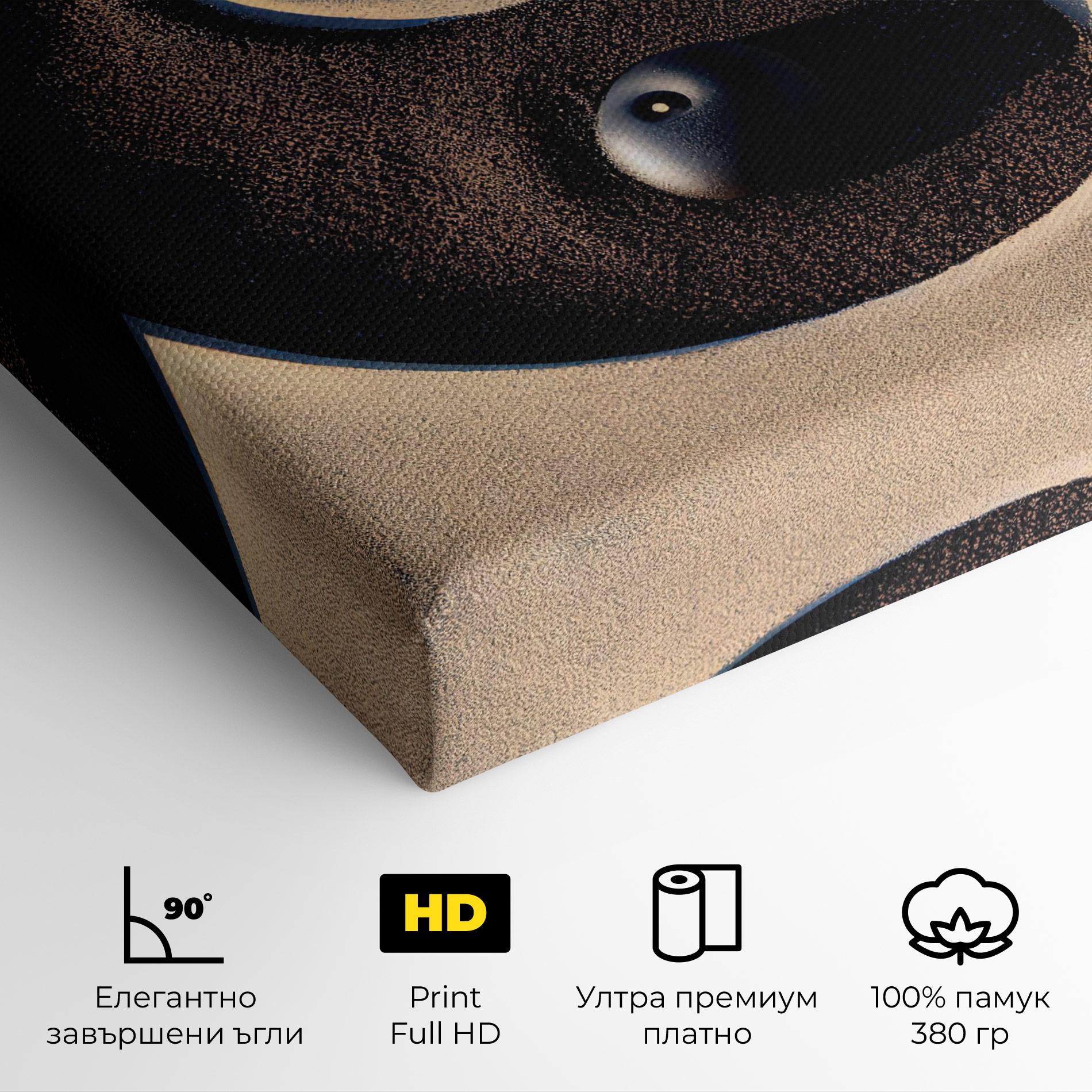 Картина на платно Black Sand Yinyang mockup 4