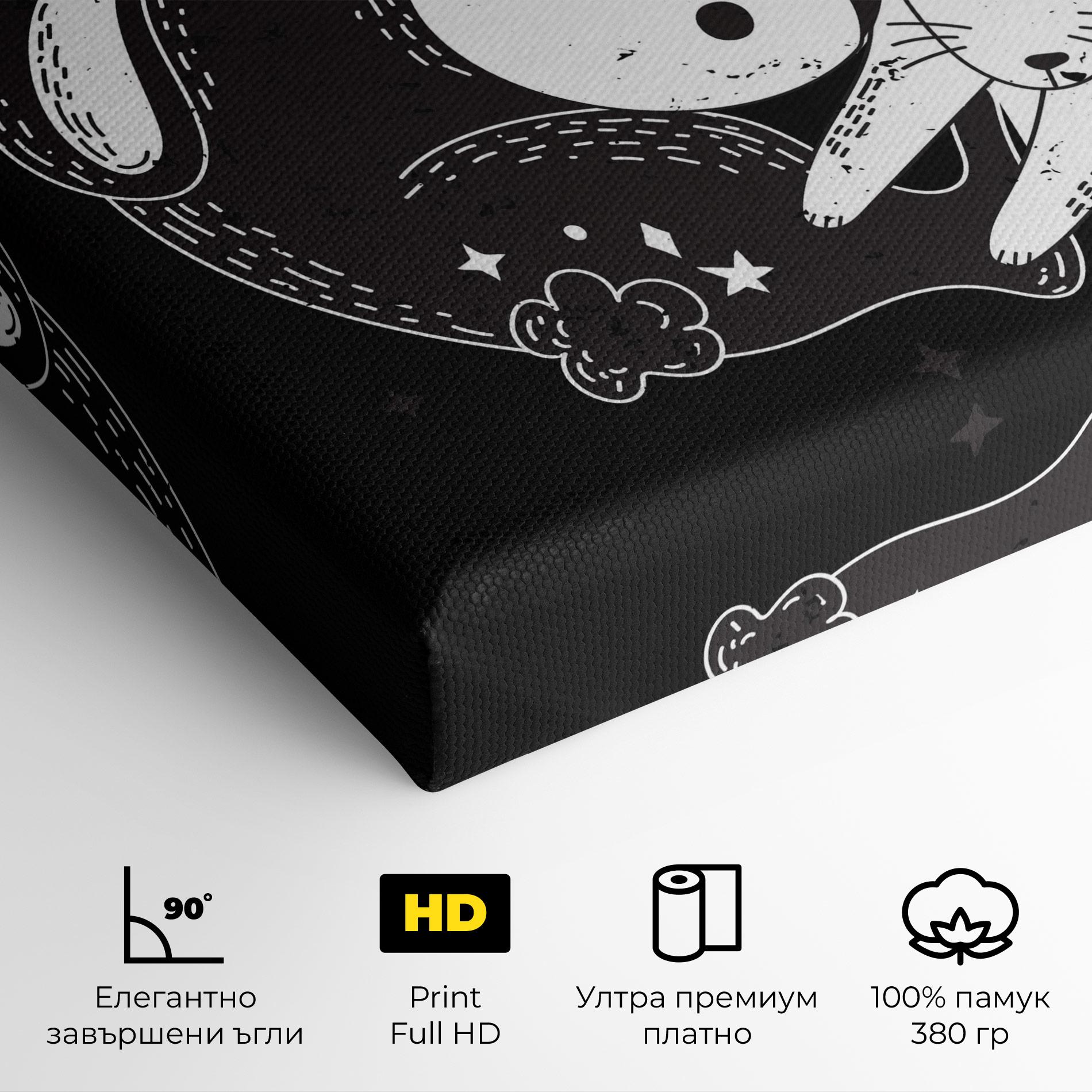 Картина на платно Bunny Yinyang mockup 4