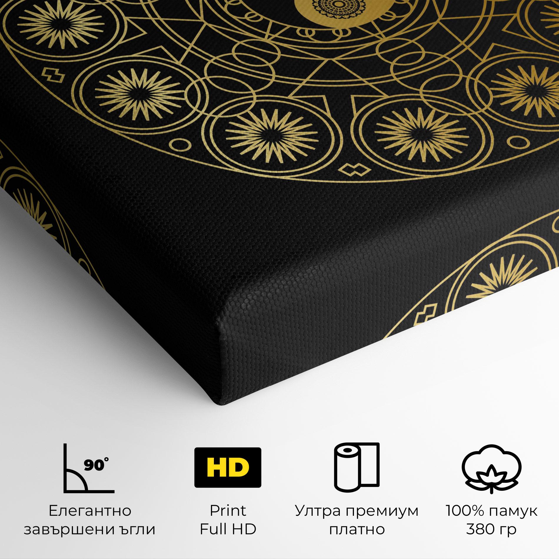 Картина на платно Gold Meditation Mandala mockup 4