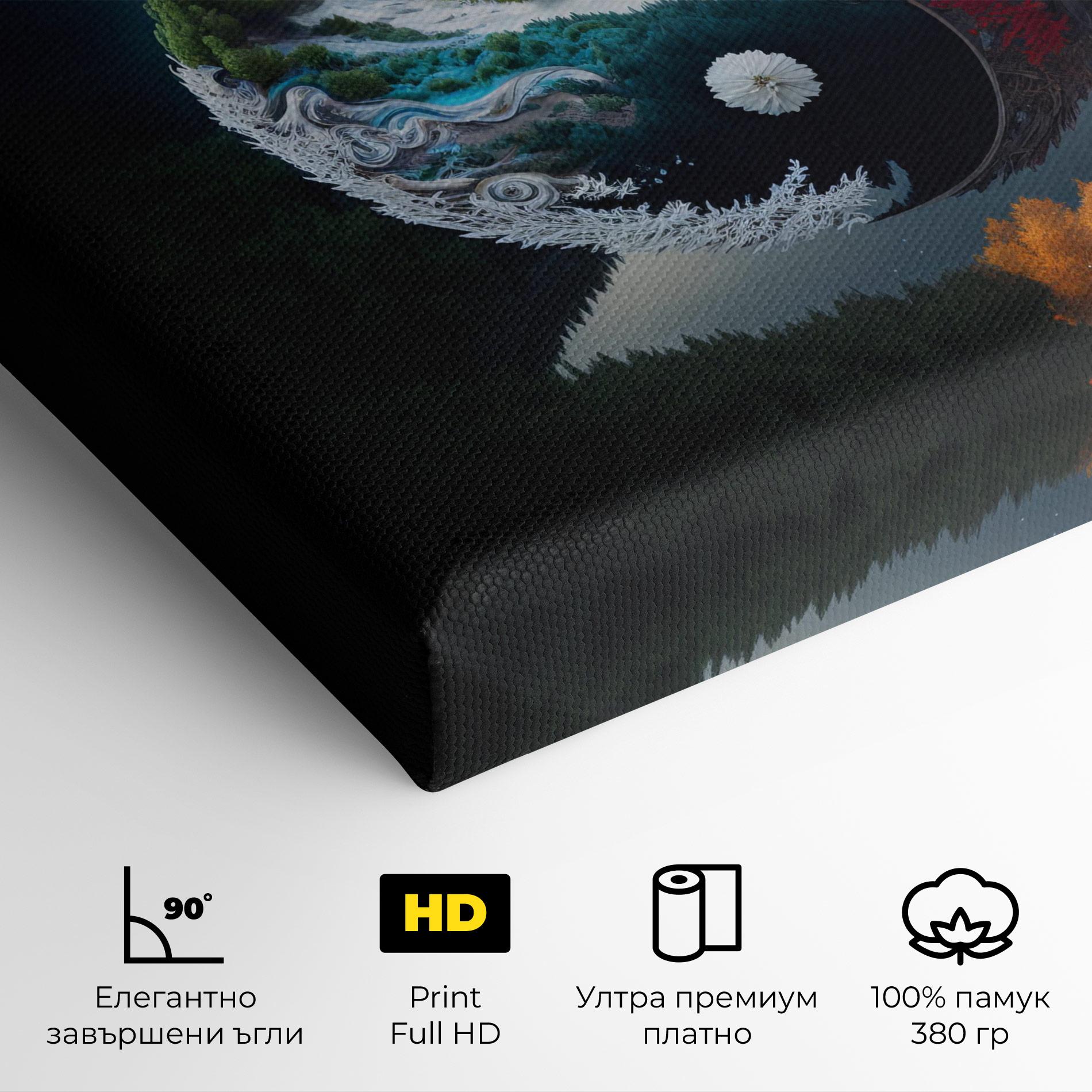 Картина на платно Mountain Yinyang mockup 4