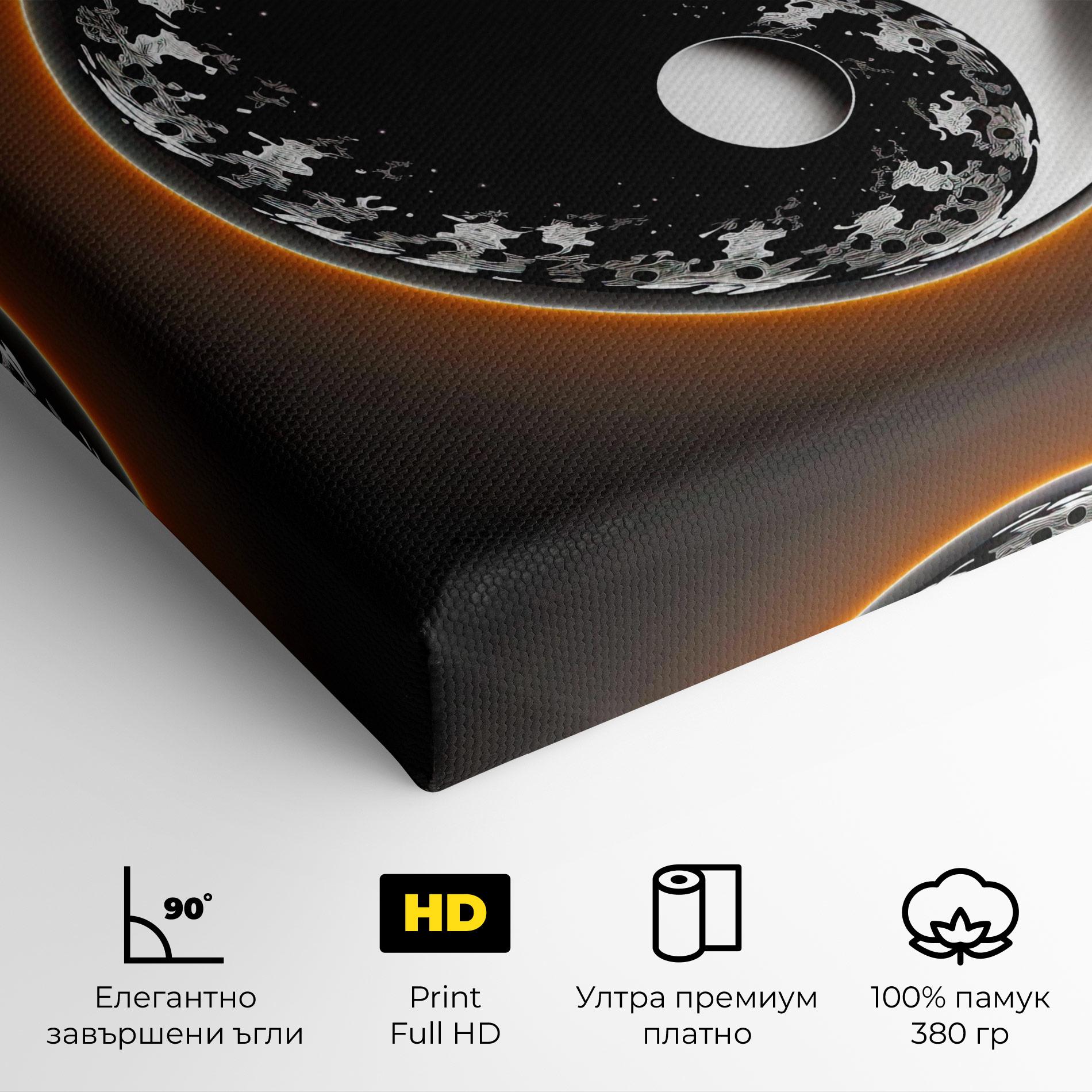 Картина на платно Purple Light Yinyang mockup 4