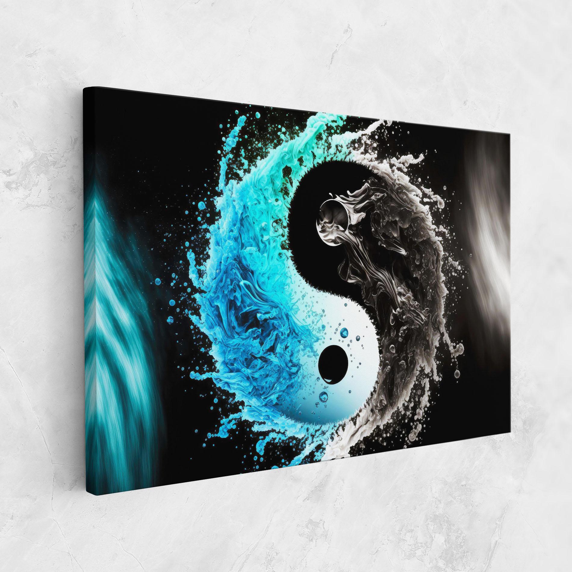 Картина на платно Blue Black Yinyang mockup 1