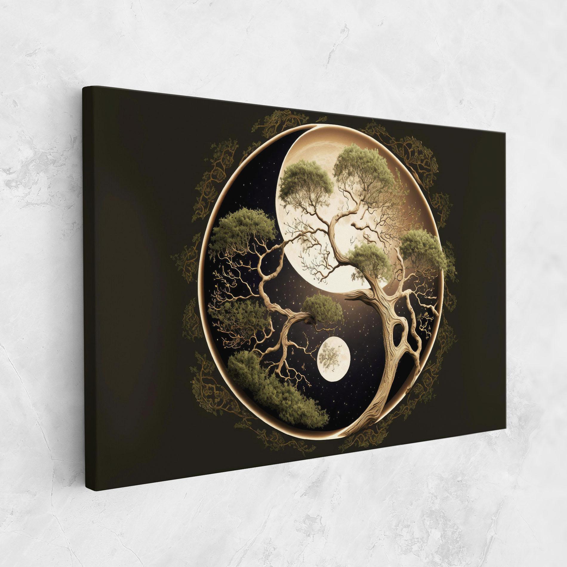 Картина на платно Green Tree Yinyang mockup 1