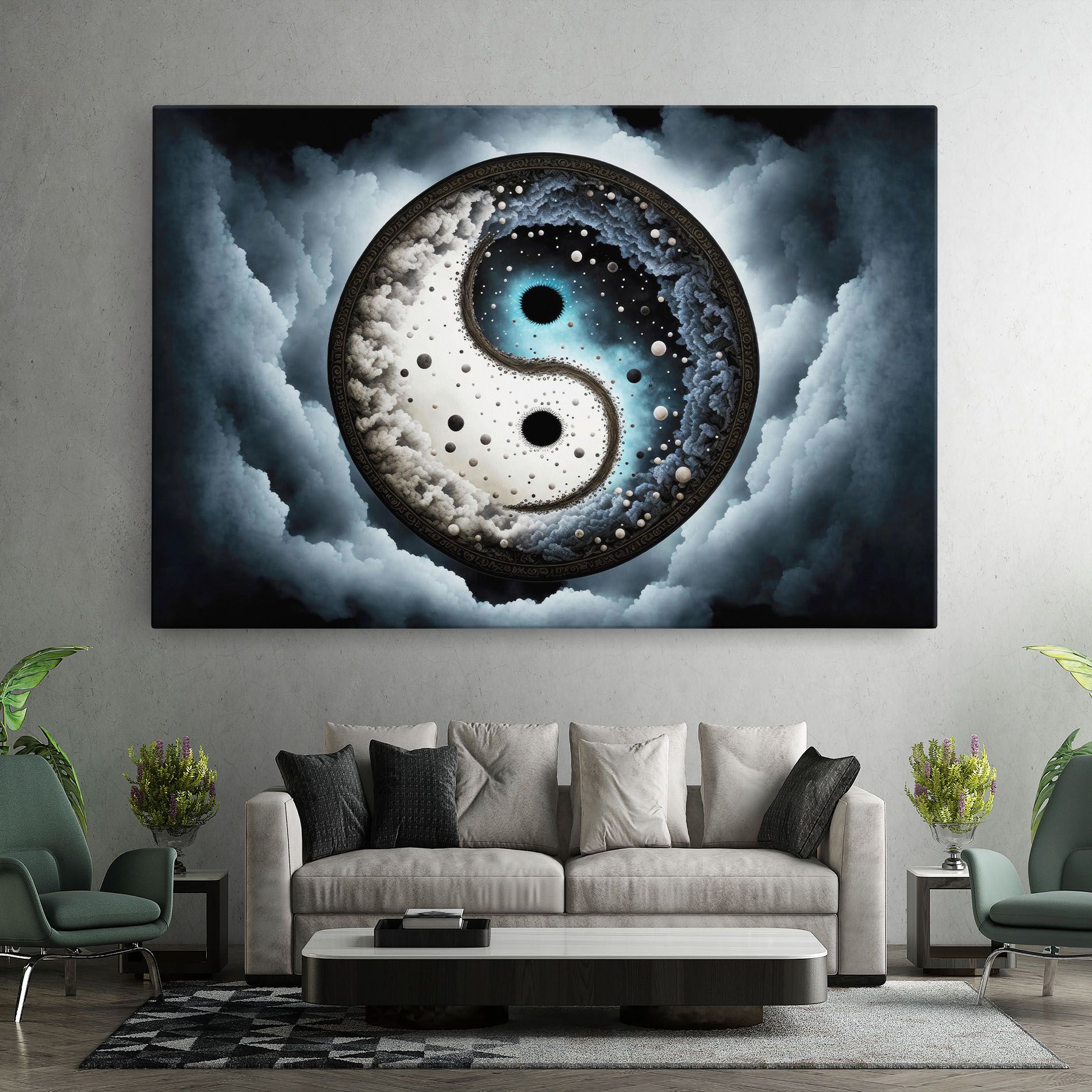 Black Blue Yinyang mockup 7