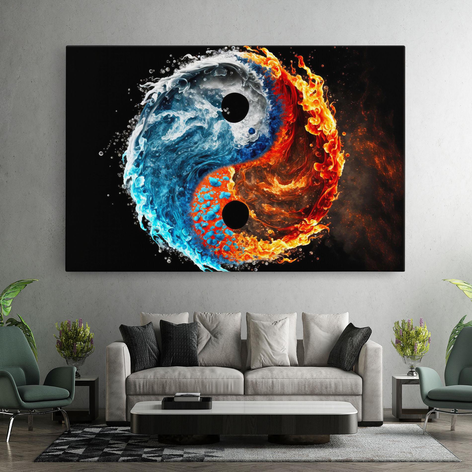 Картина на платно Fire Water Yin Yang mockup 7