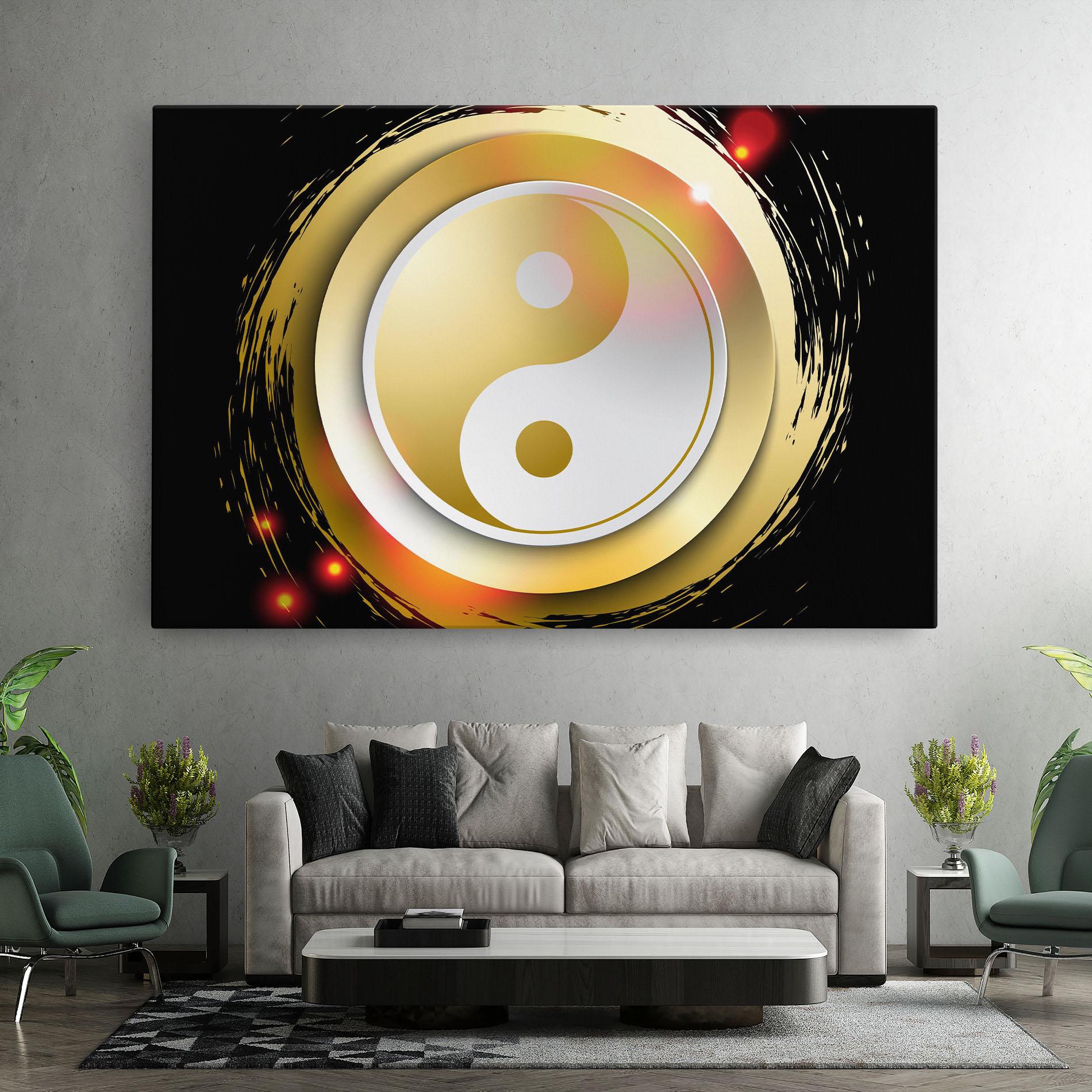 Картина на платно Gold Light Yinyang mockup 7