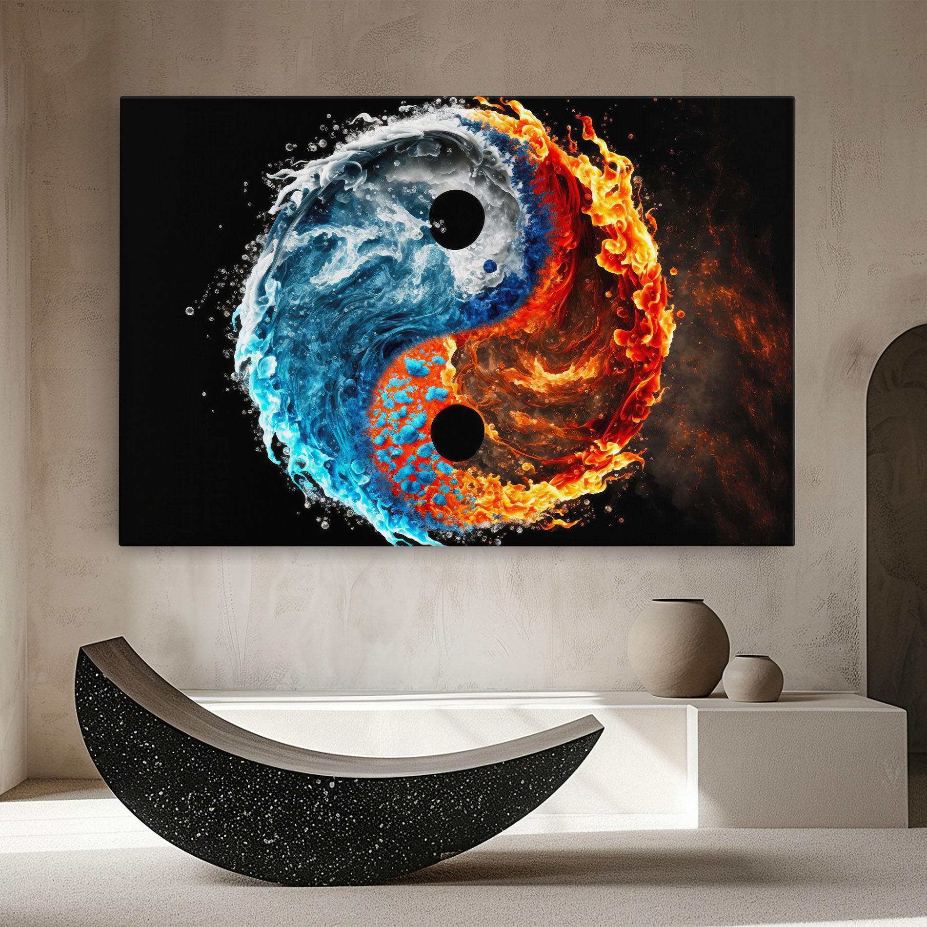 Картина на платно Fire Water Yin Yang mockup 8