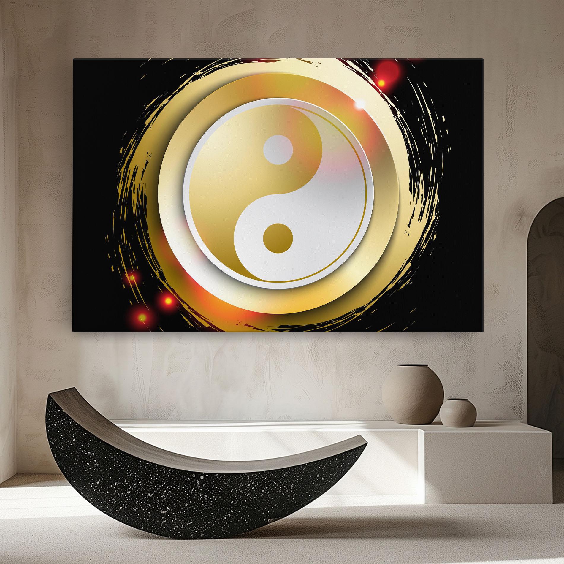 Картина на платно Gold Light Yinyang mockup 8