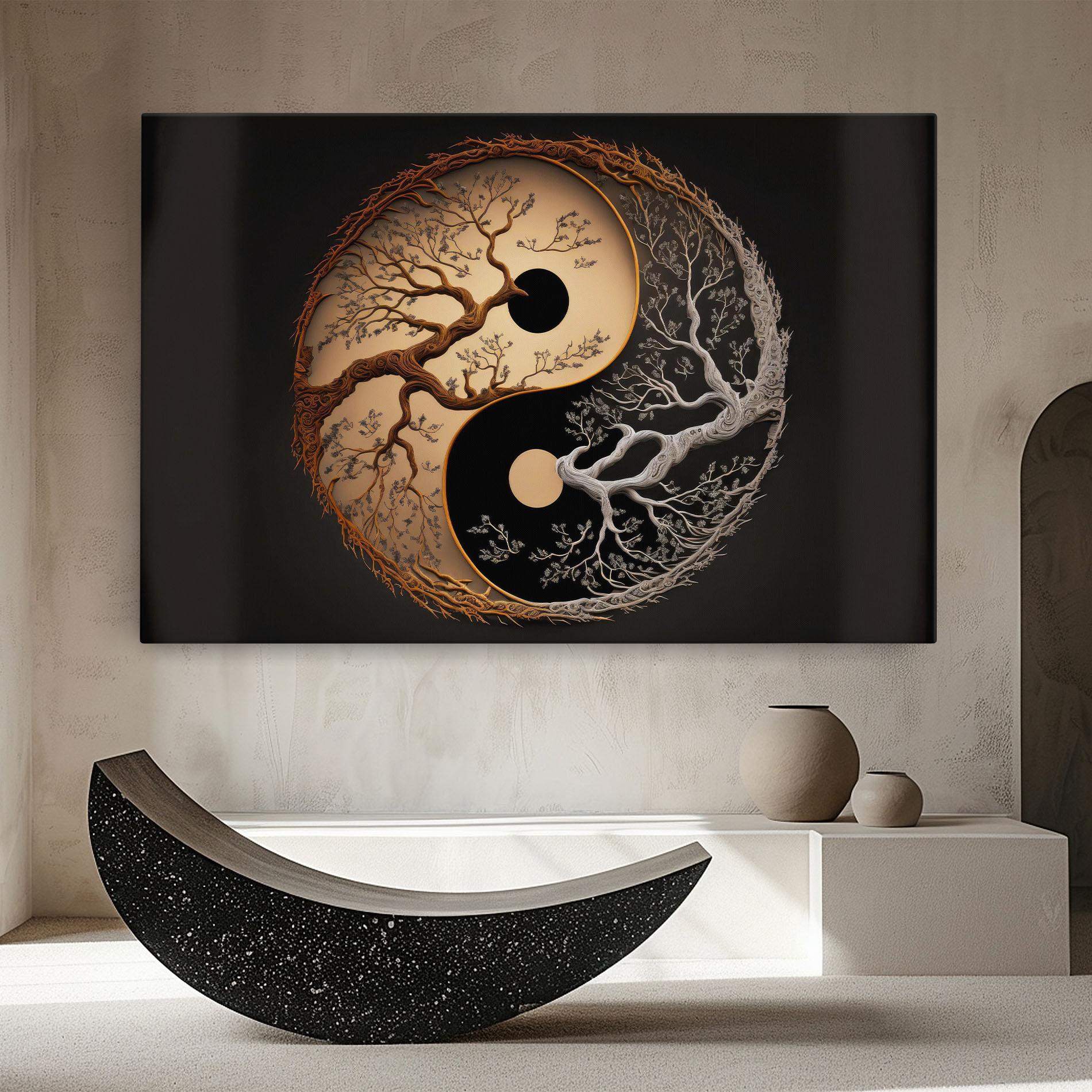Картина на платно Old Tree Yinyang mockup 8