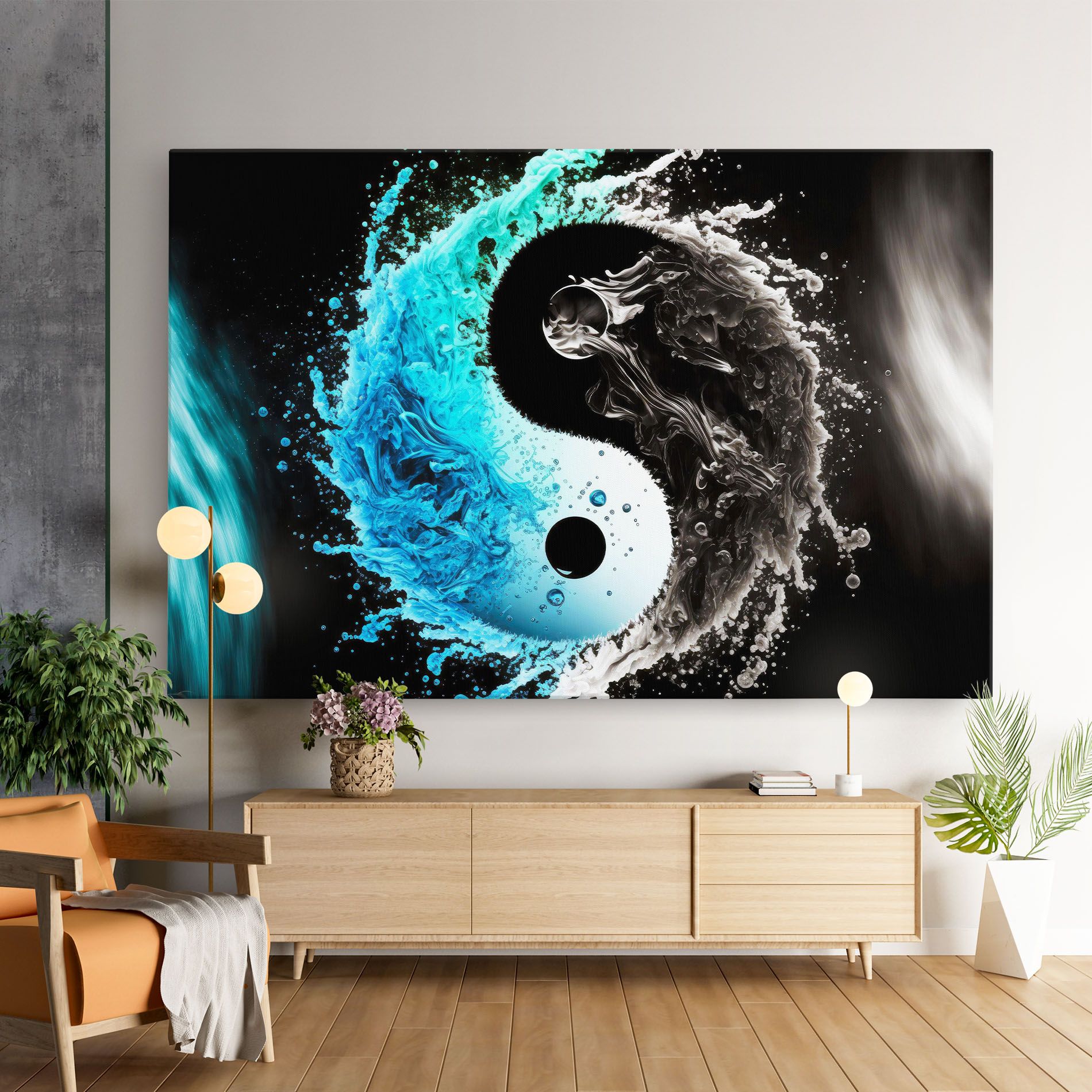 Blue Black Yinyang mockup 9