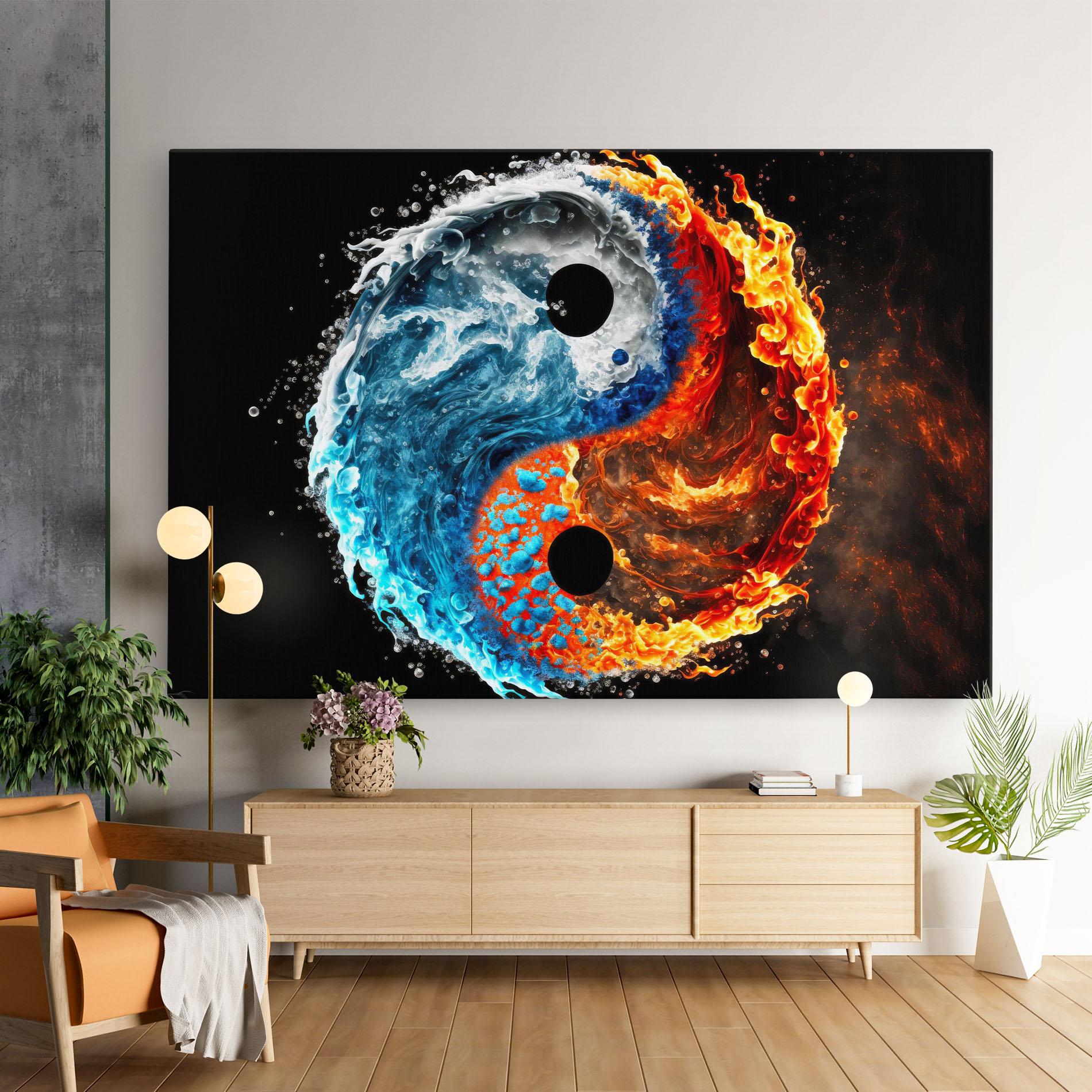 Картина на платно Fire Water Yin Yang mockup 9