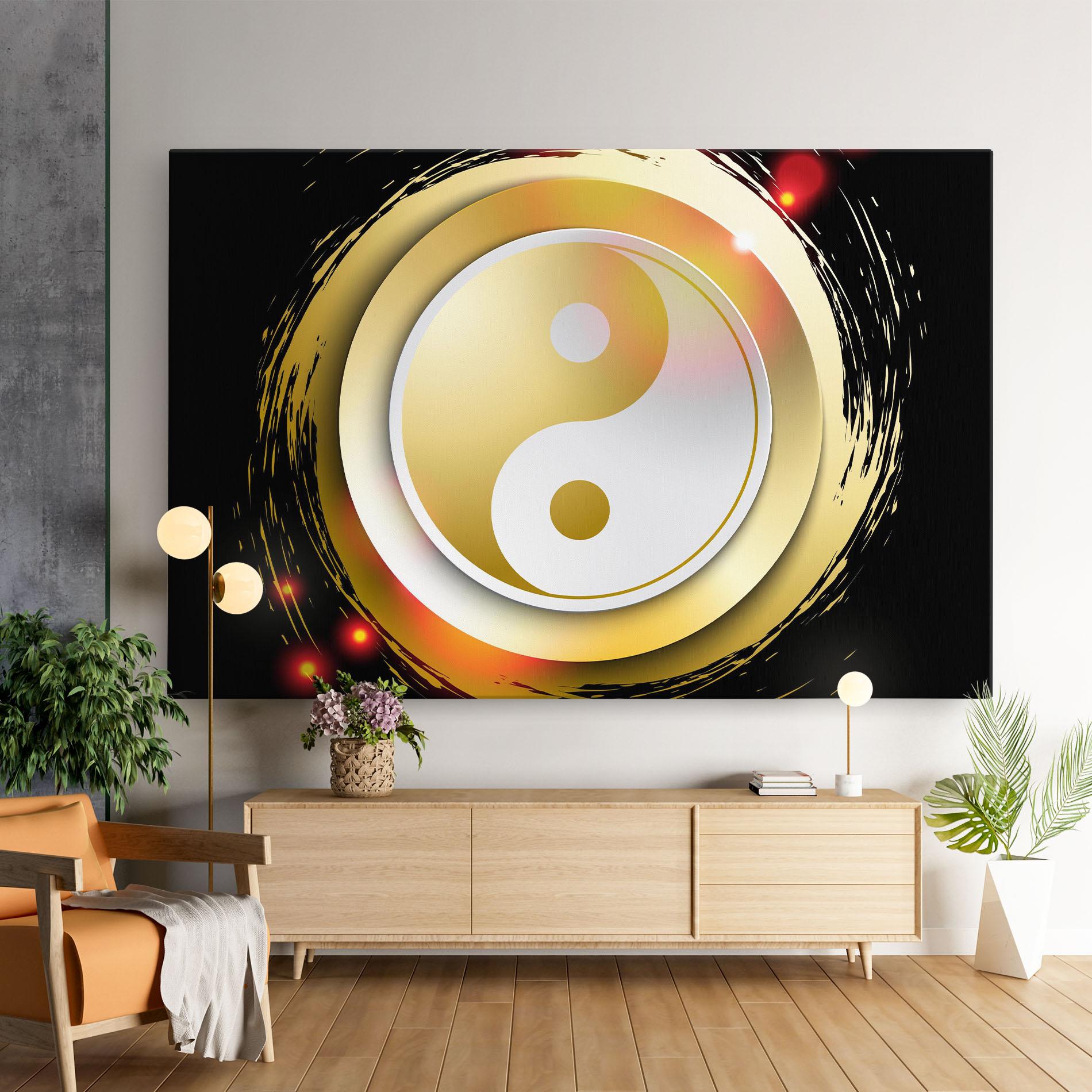 Картина на платно Gold Light Yinyang mockup 9