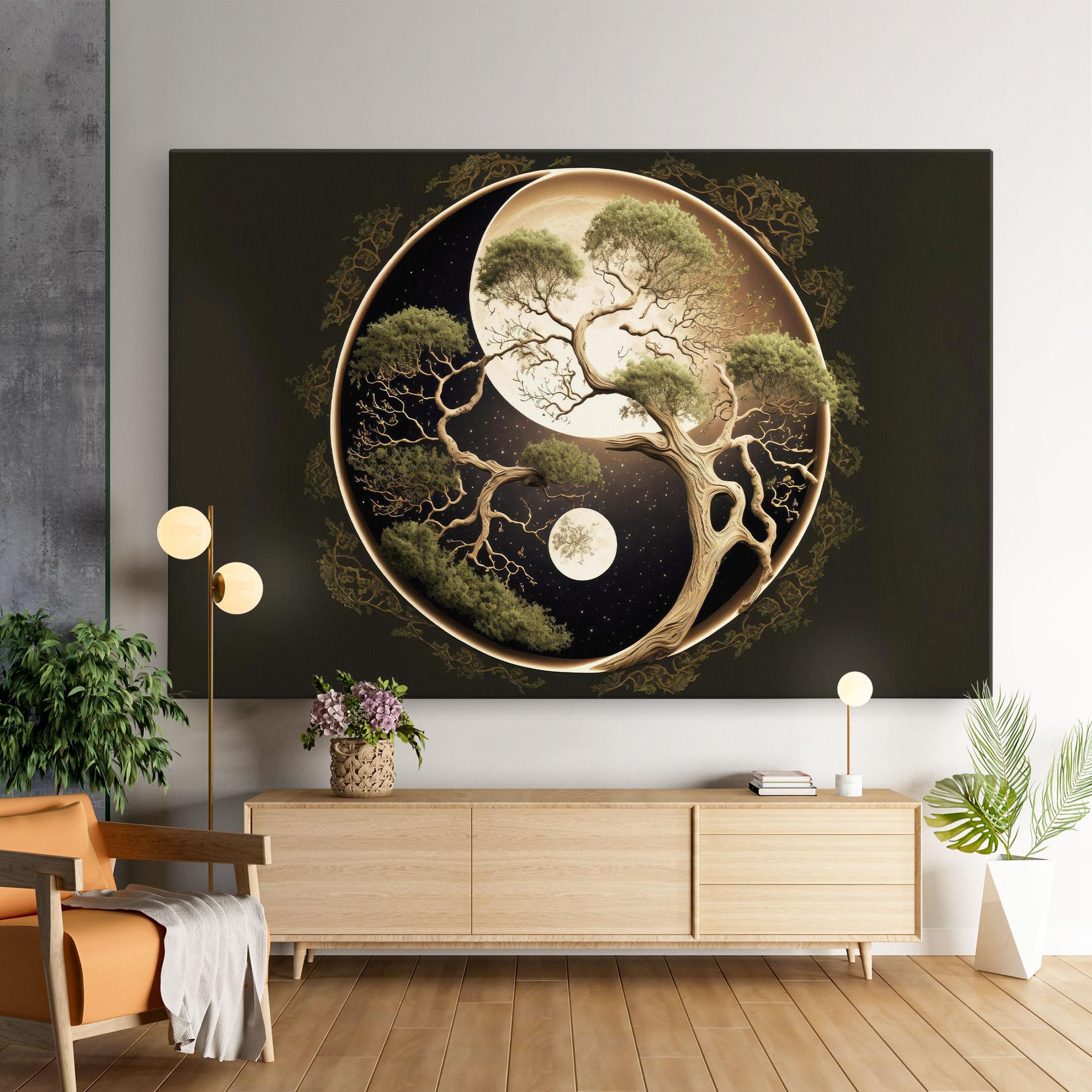 Картина на платно Green Tree Yinyang mockup 9