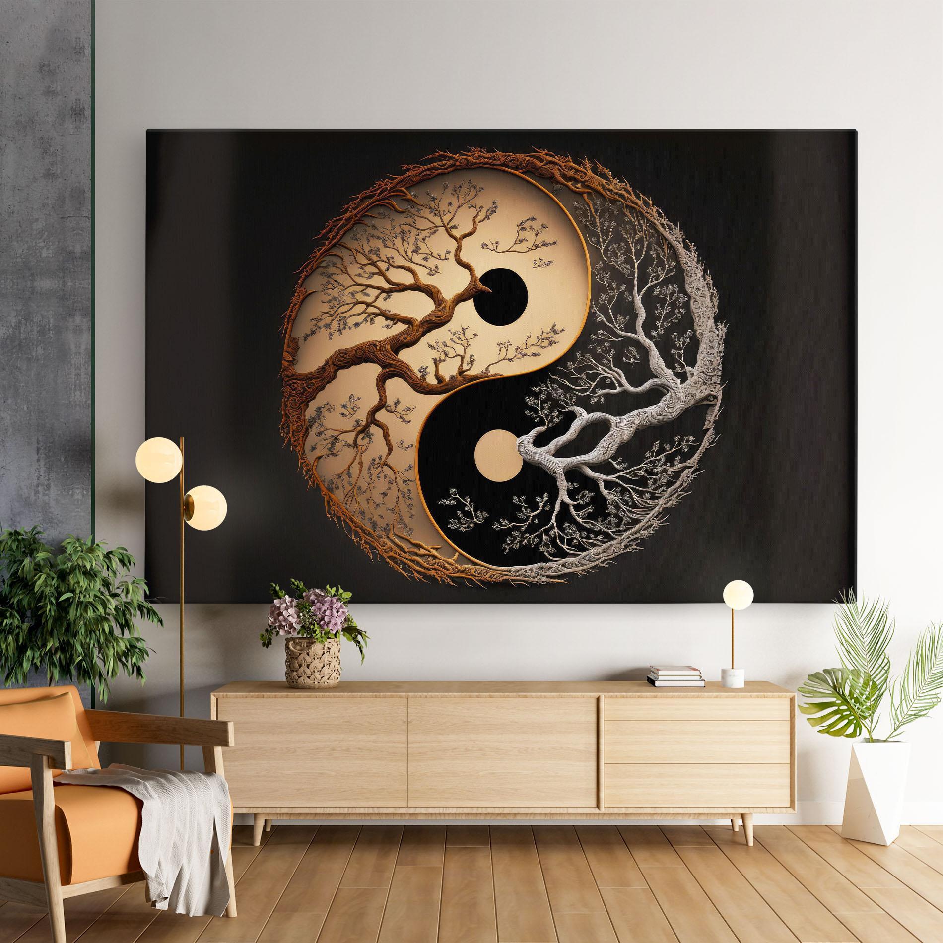 Картина на платно Old Tree Yinyang mockup 9