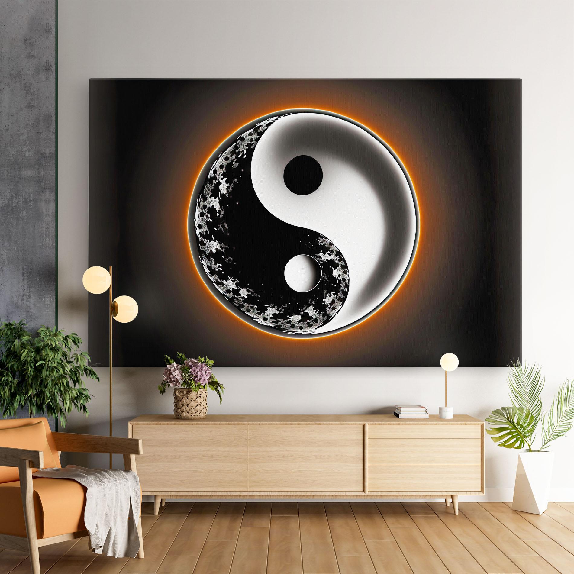 Картина на платно Purple Light Yinyang mockup 9