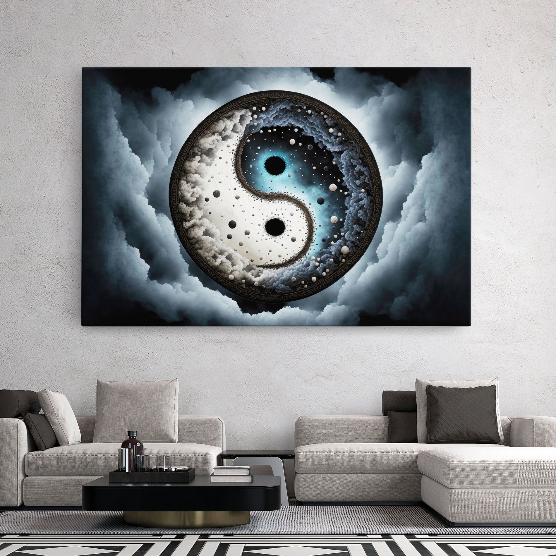 Black Blue Yinyang mockup 2
