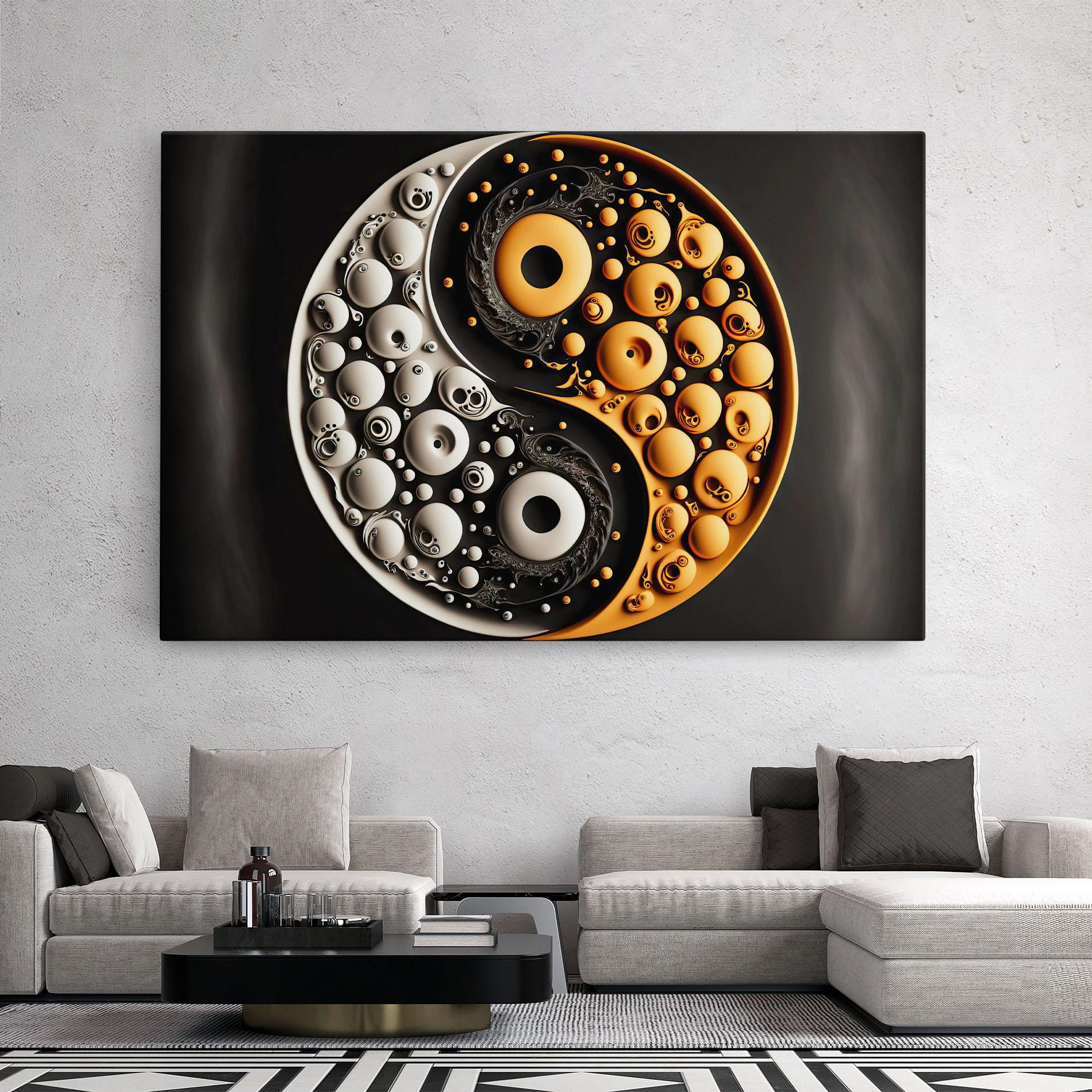 Картина на платно Cream Balls Yinyang mockup 2