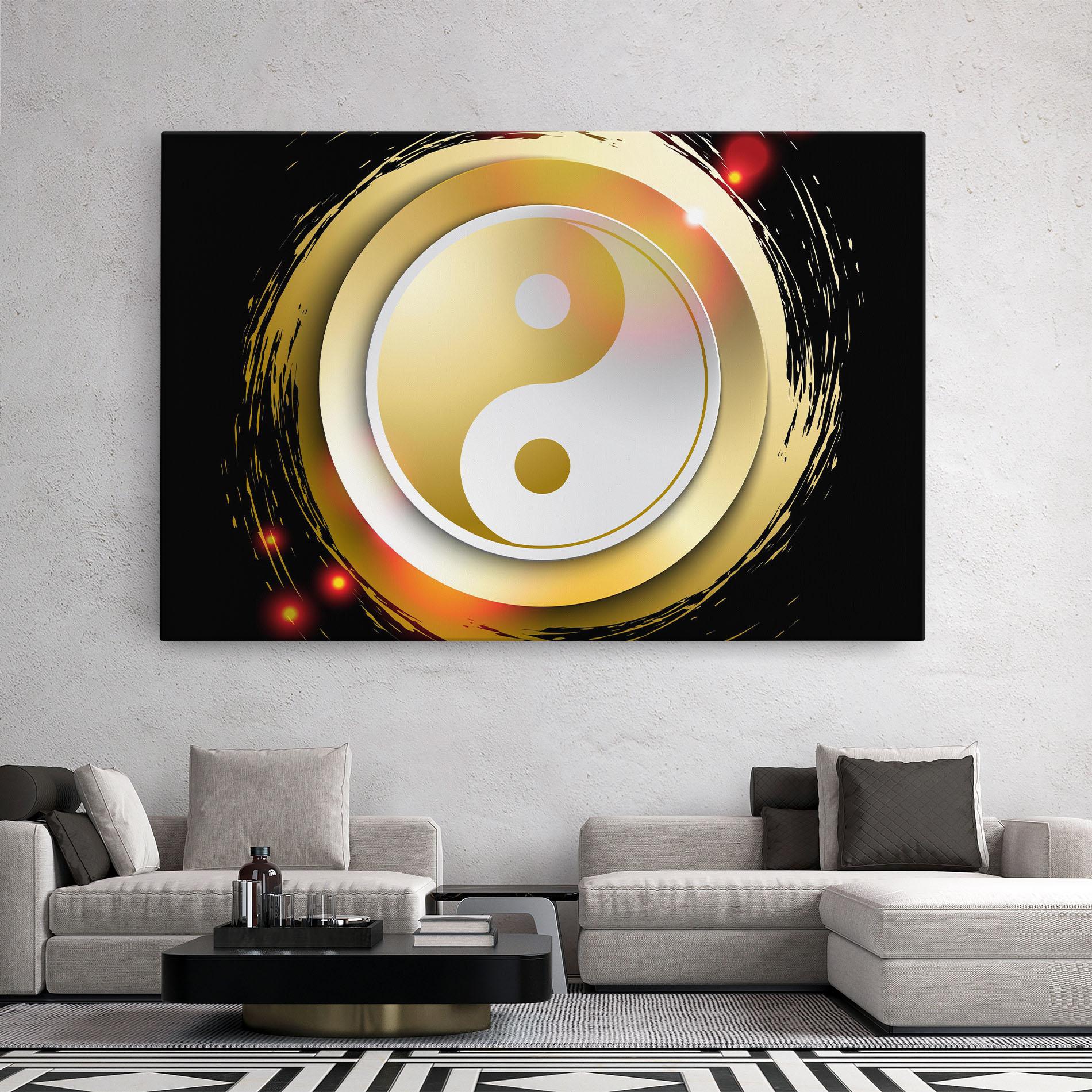 Картина на платно Gold Light Yinyang mockup 2