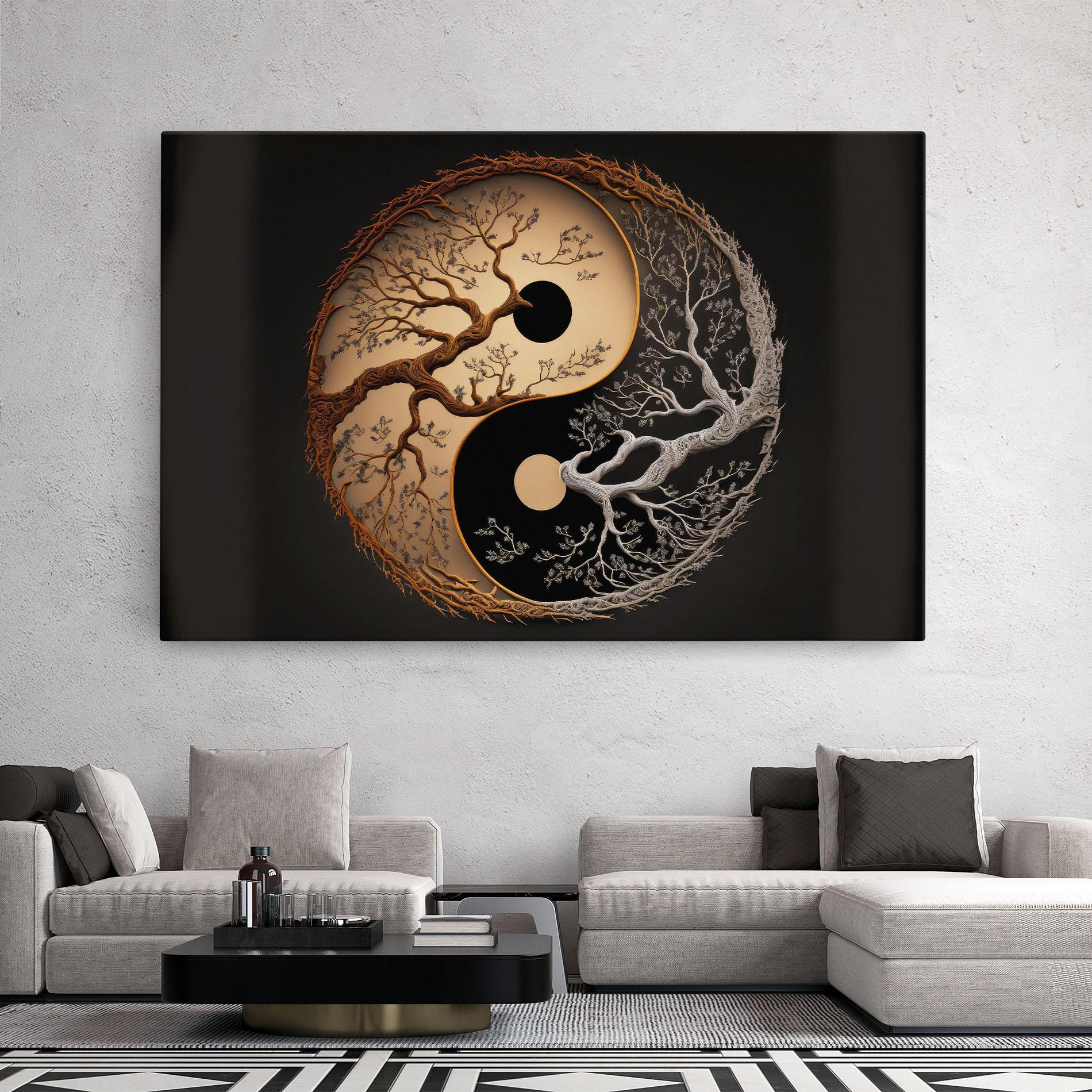 Картина на платно Old Tree Yinyang mockup 2