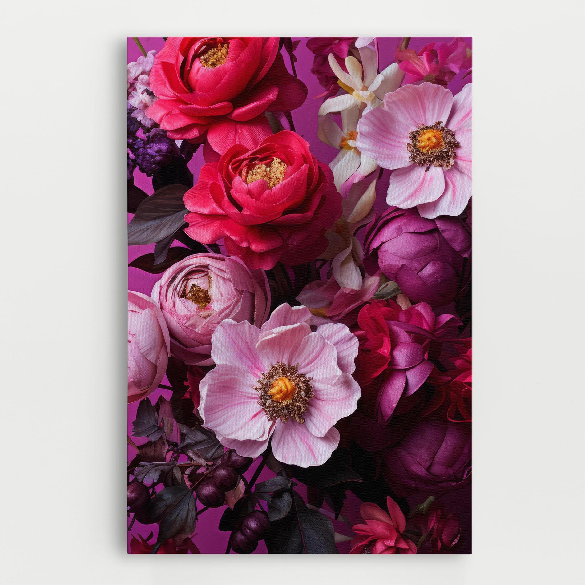 Картина на платно Pink Red Bouquet mockup 0