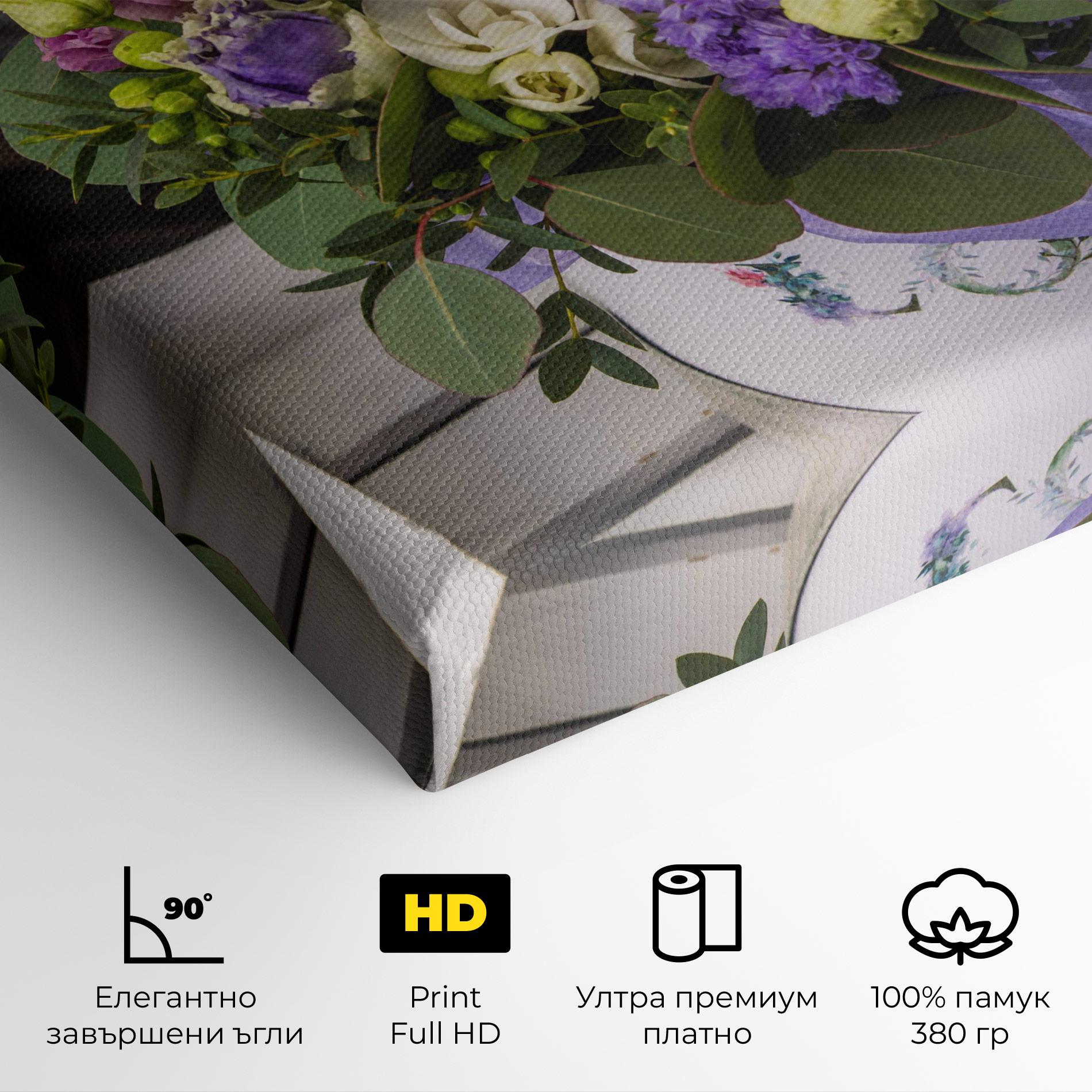 Картина на платно Big Pink Rose Bouquet mockup 4