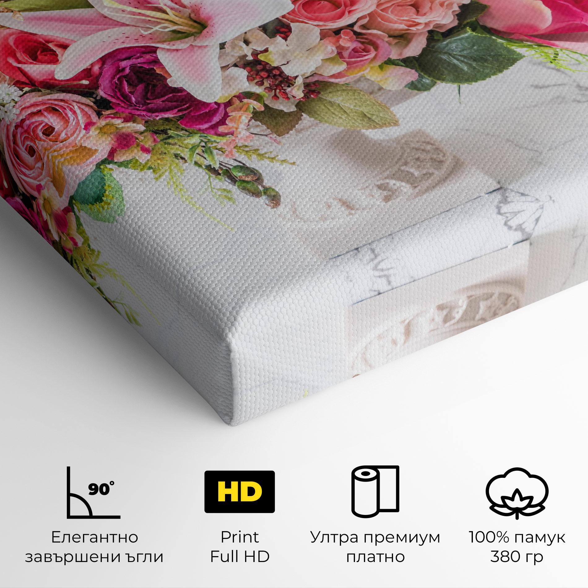 Картина на платно Bouquet Flowers Vase mockup 4