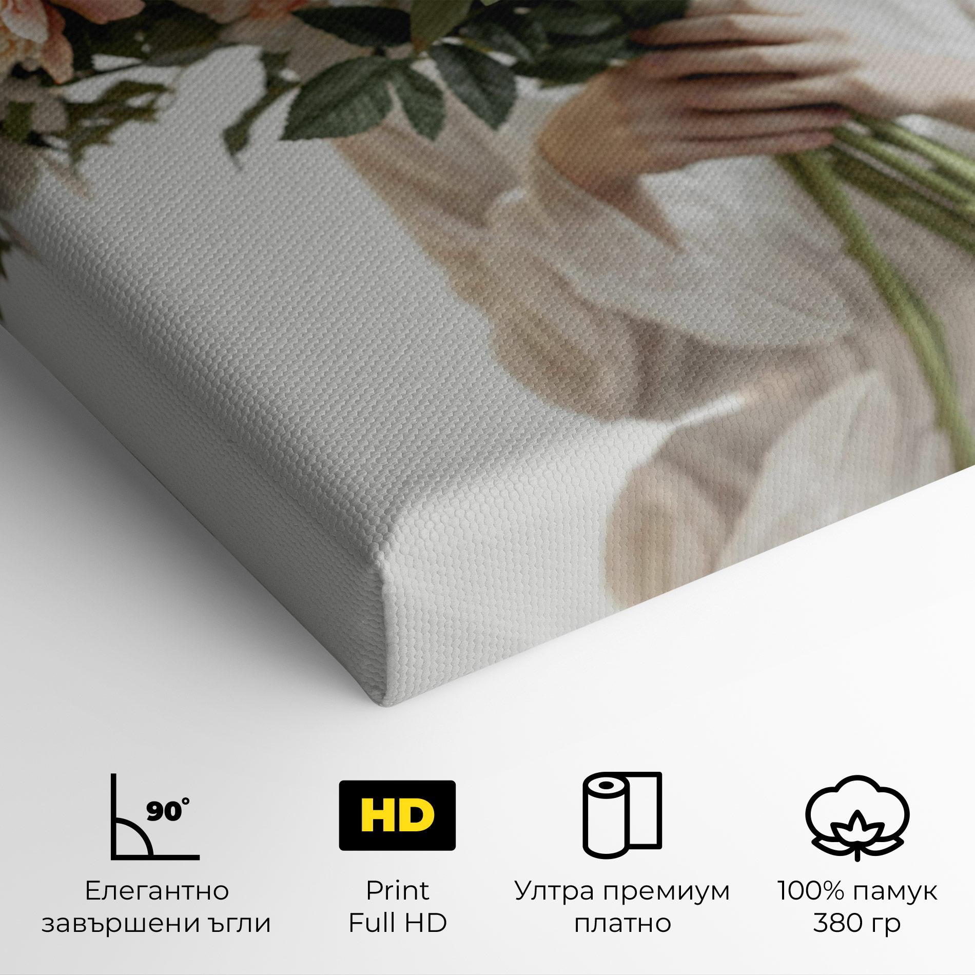 Картина на платно Bouquet Holding mockup 4