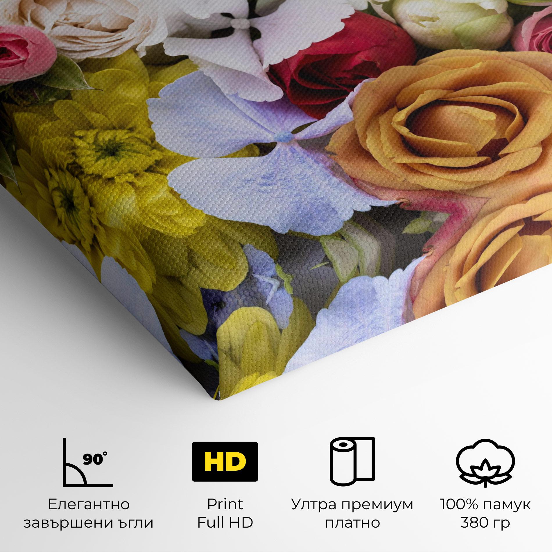 Картина на платно Color Mix Flower Bouquet mockup 4
