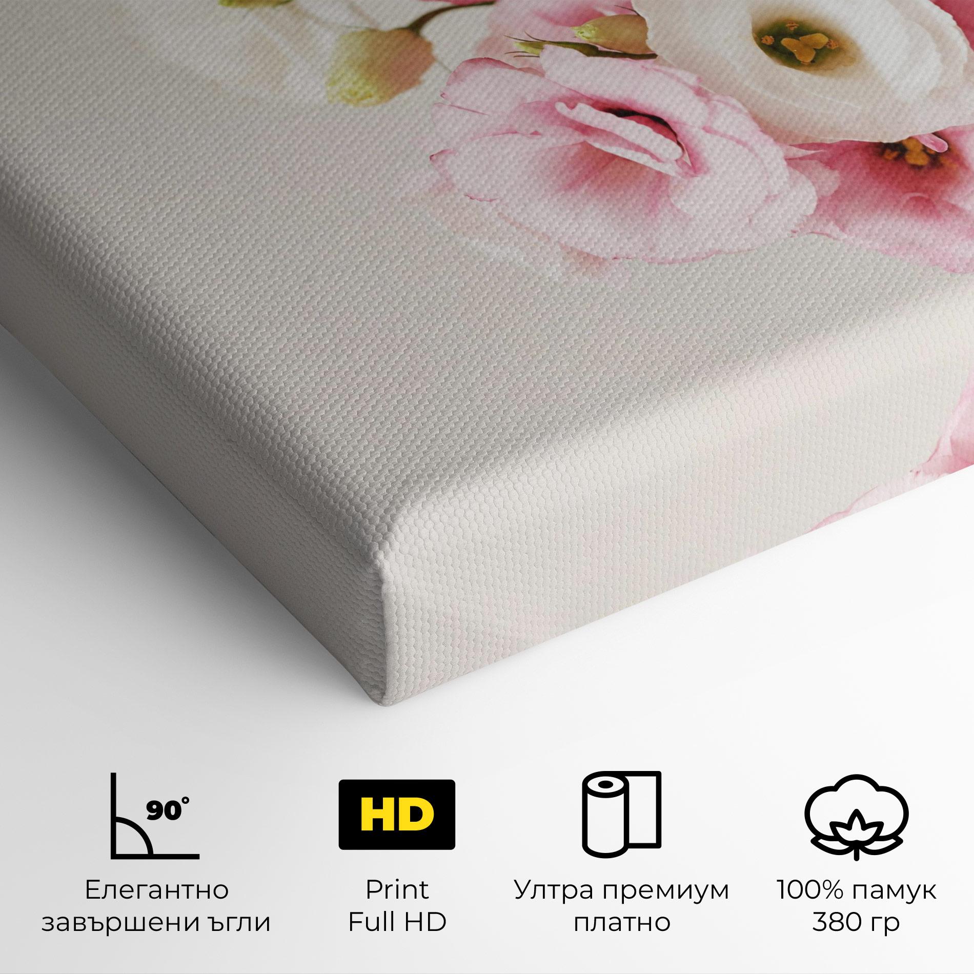 Картина на платно Cute Pink Flowers mockup 4