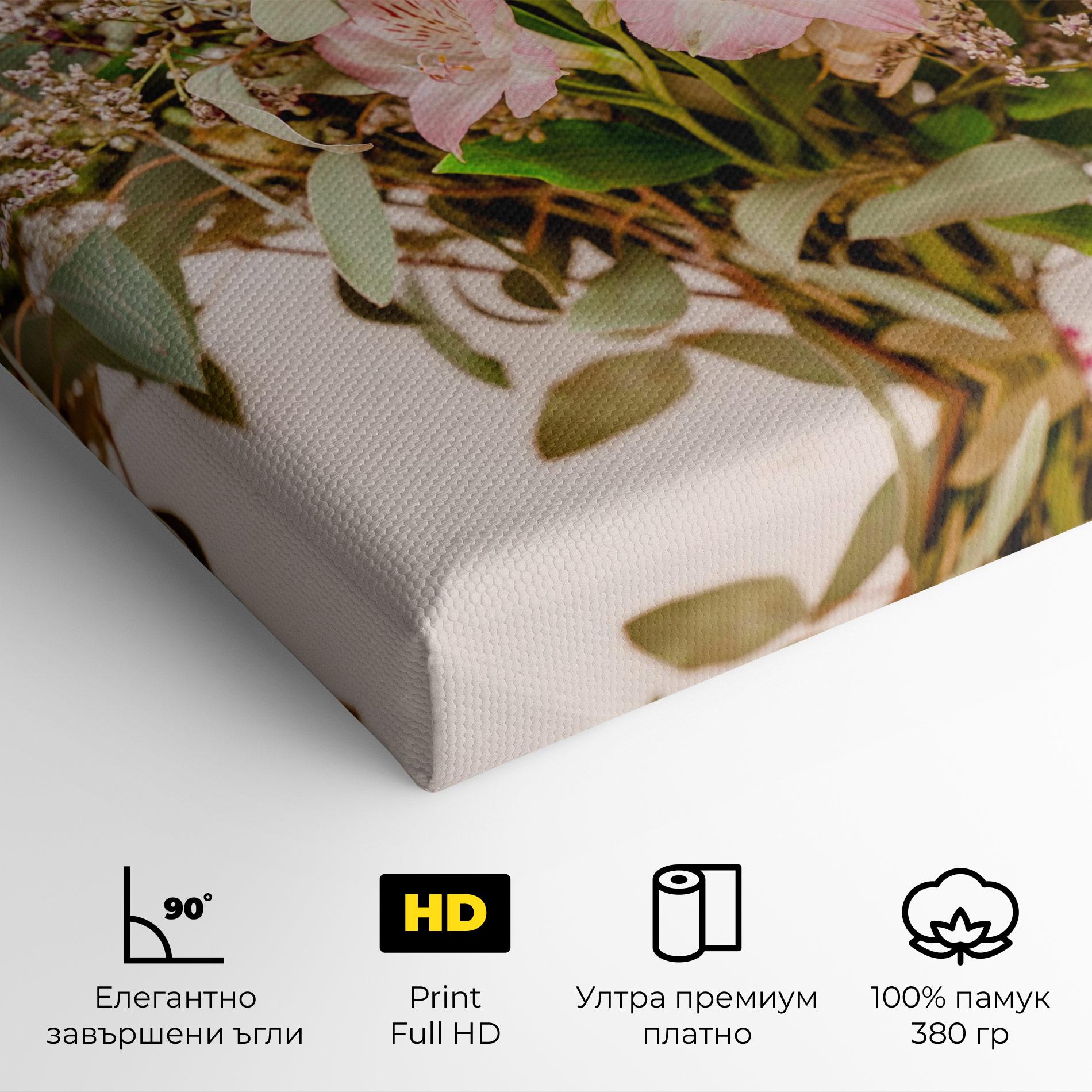 Картина на платно Girly Pink Bouquet mockup 4