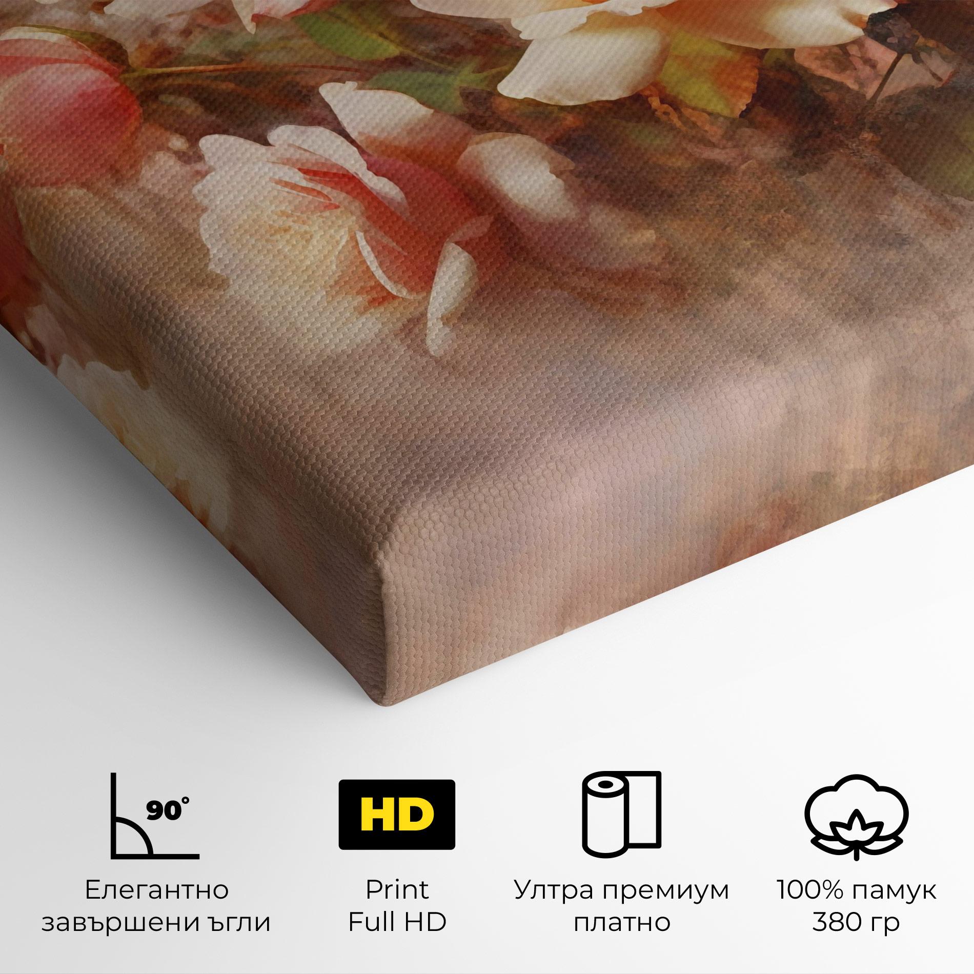 Картина на платно Roses Bouquet Painting mockup 4