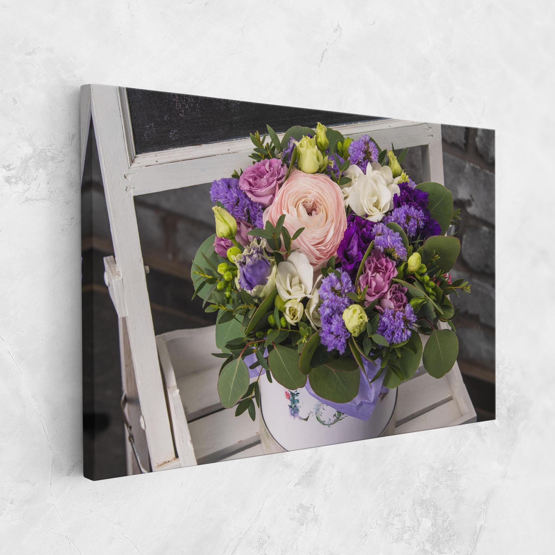 Картина на платно Big Pink Rose Bouquet mockup 1