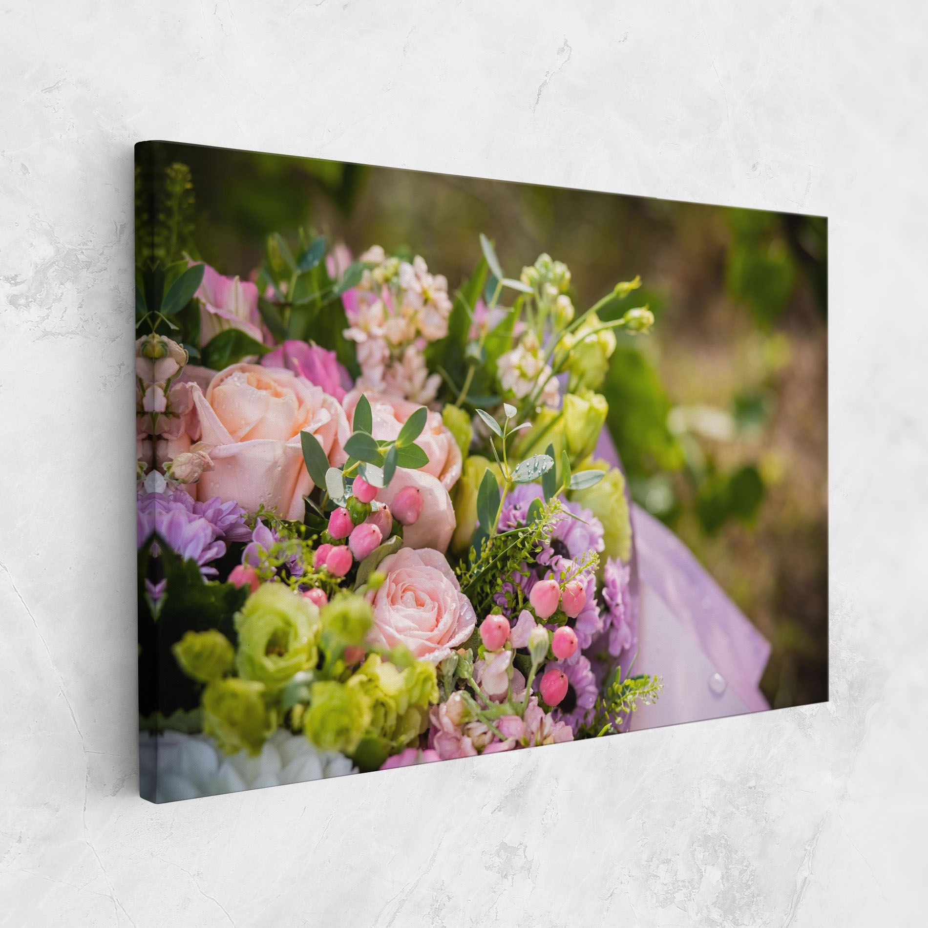 Green Pink Bouquet mockup 1
