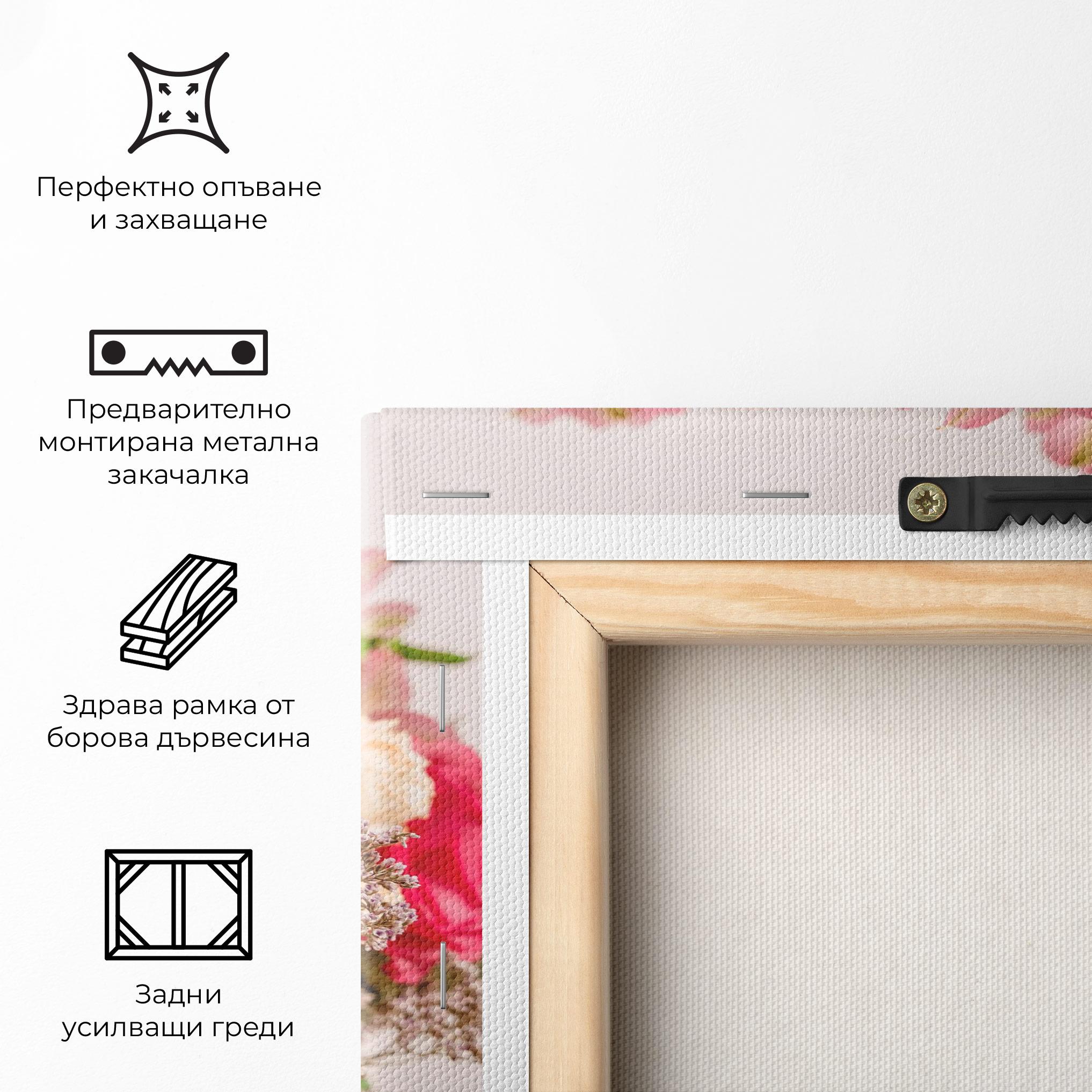 Картина на платно Girly Pink Bouquet mockup 5