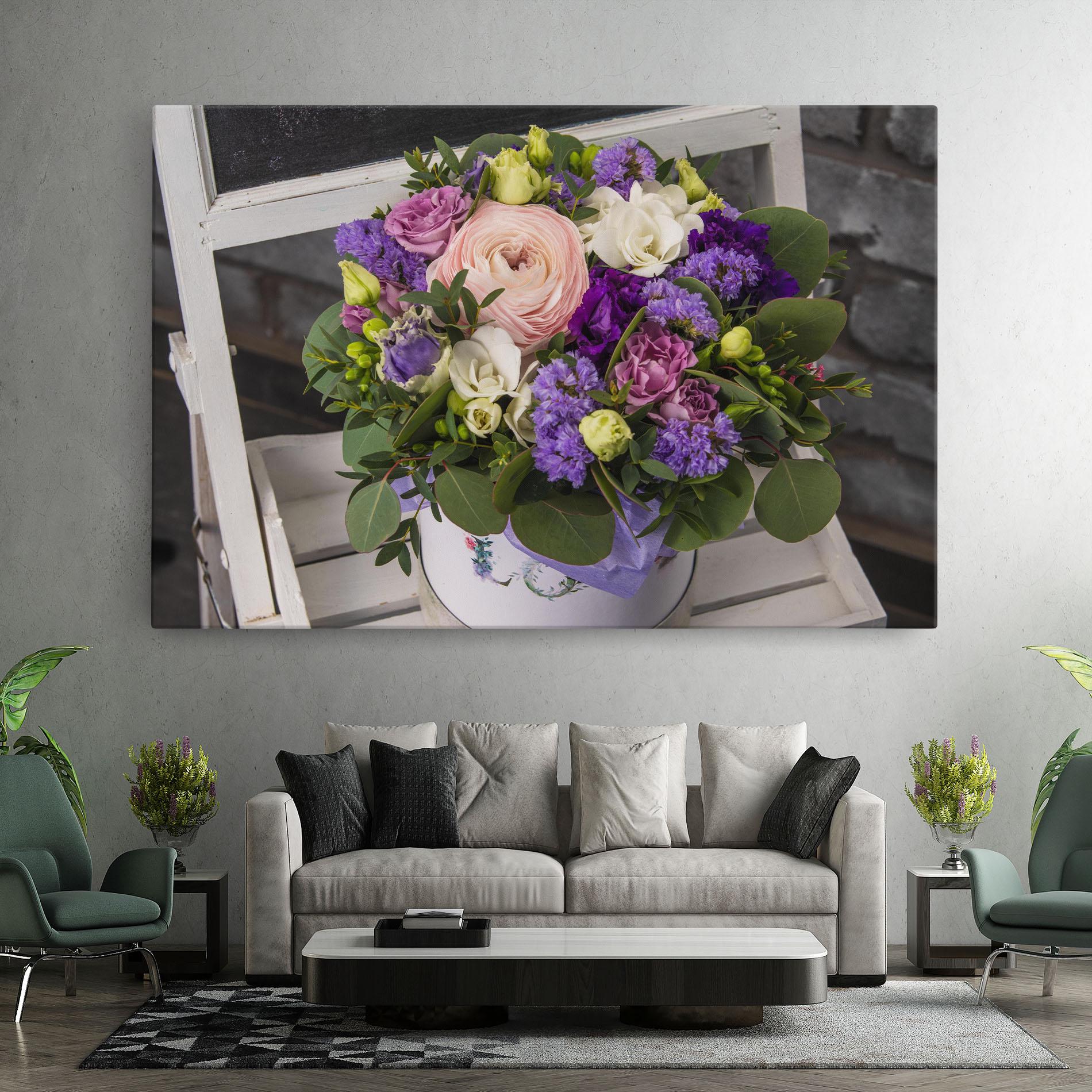 Картина на платно Big Pink Rose Bouquet mockup 7