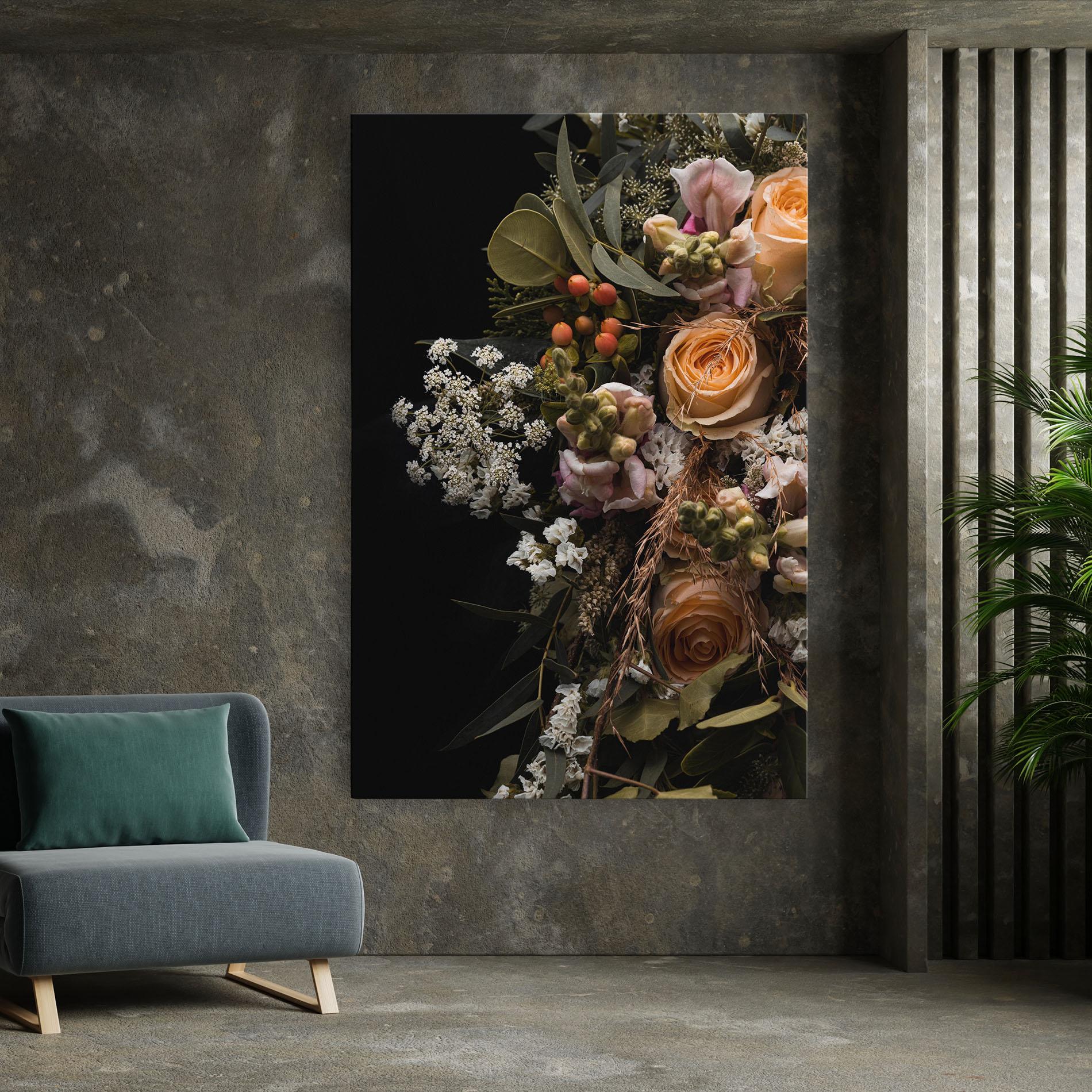 Картина на платно Dark Flower Bouquet mockup 7