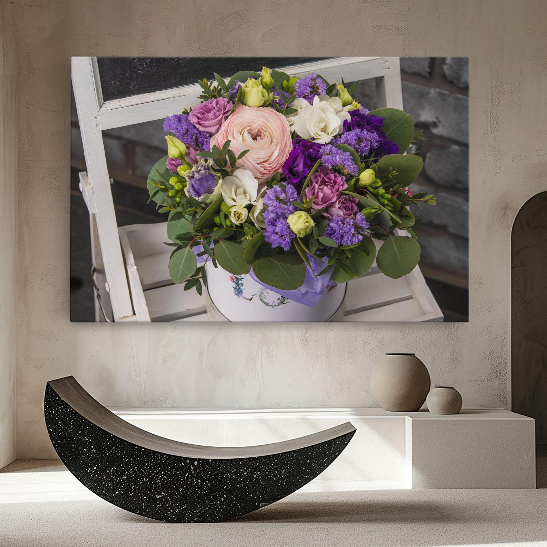 Картина на платно Big Pink Rose Bouquet mockup 8